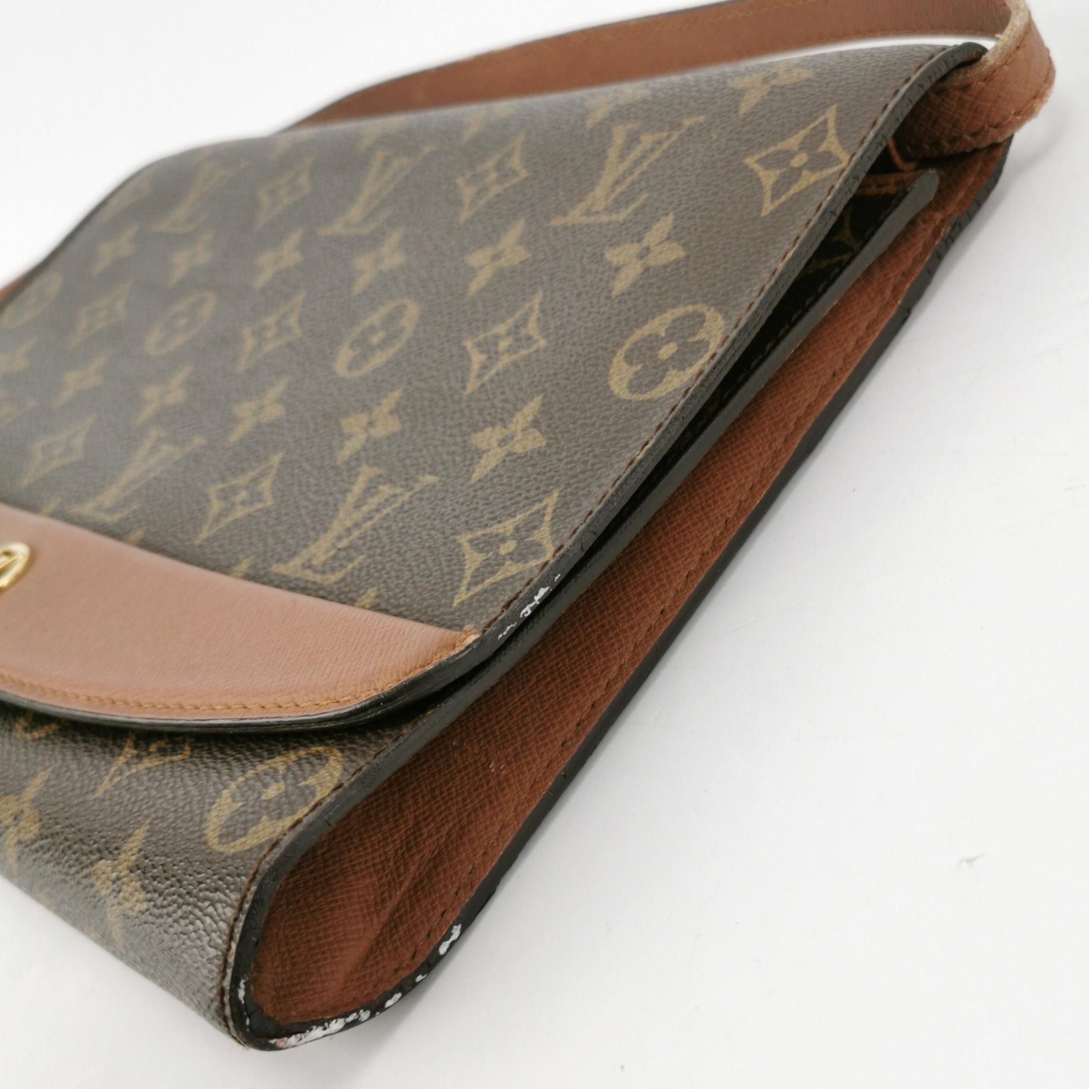 Louis Vuitton Louis Vuitton (LV) Bordeaux leather Monogram print vintage Size ONE SIZE - 4 Thumbnail