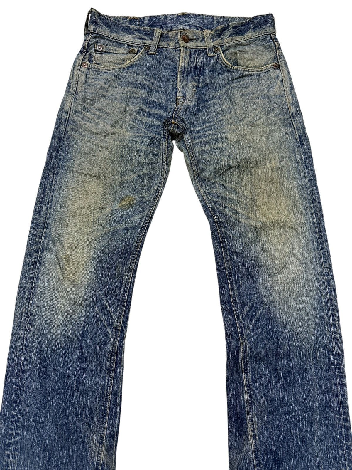 Edwin Vintage Edwin 503 Blue Trip Japan Distressed Loose Jeans Size US 32 / EU 48 - 3 Thumbnail