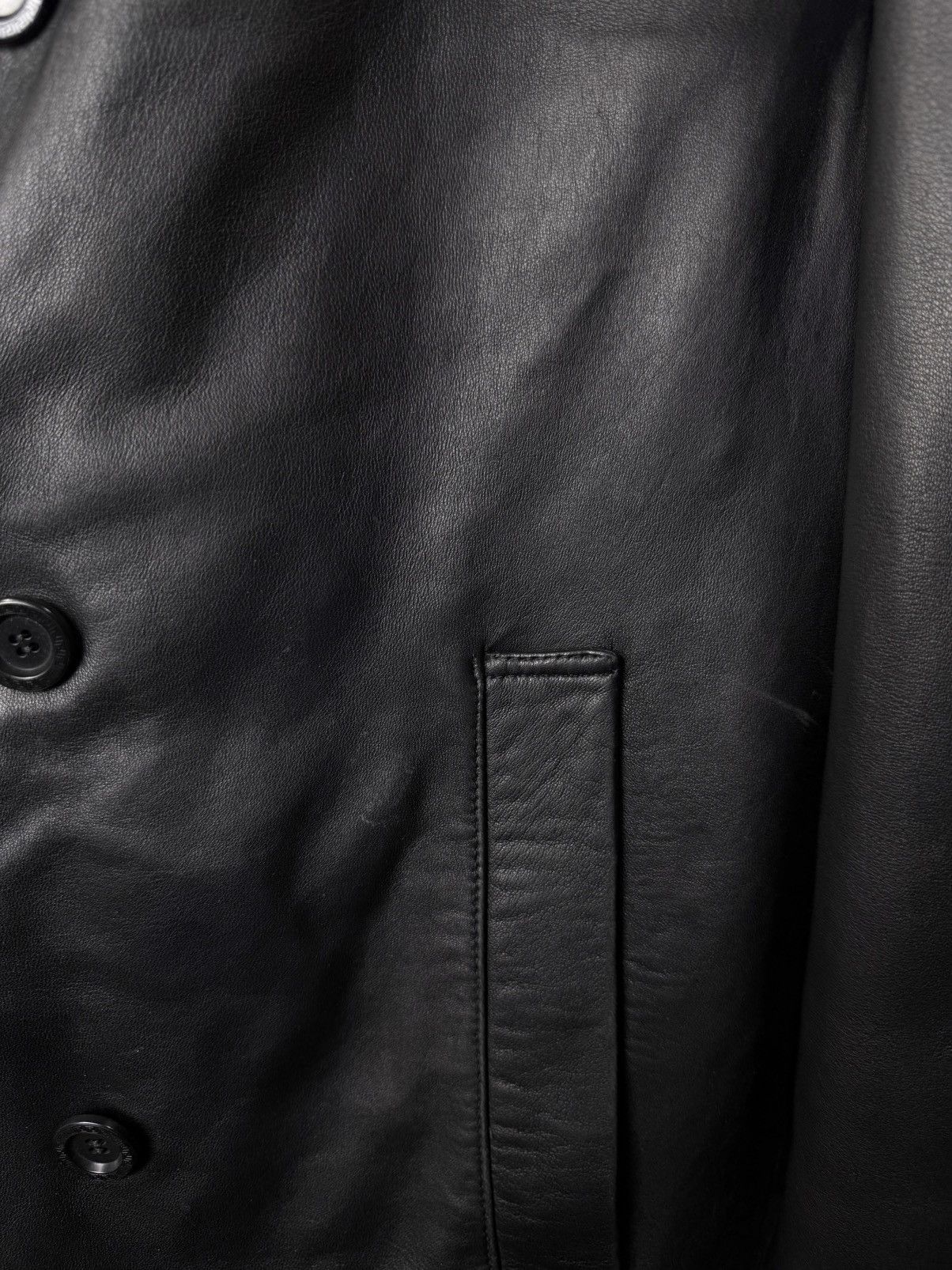 Versace Vintage Versace V2 Leather Jacket Cloak Trench Size US XL / EU 56 / 4 - 9 Thumbnail