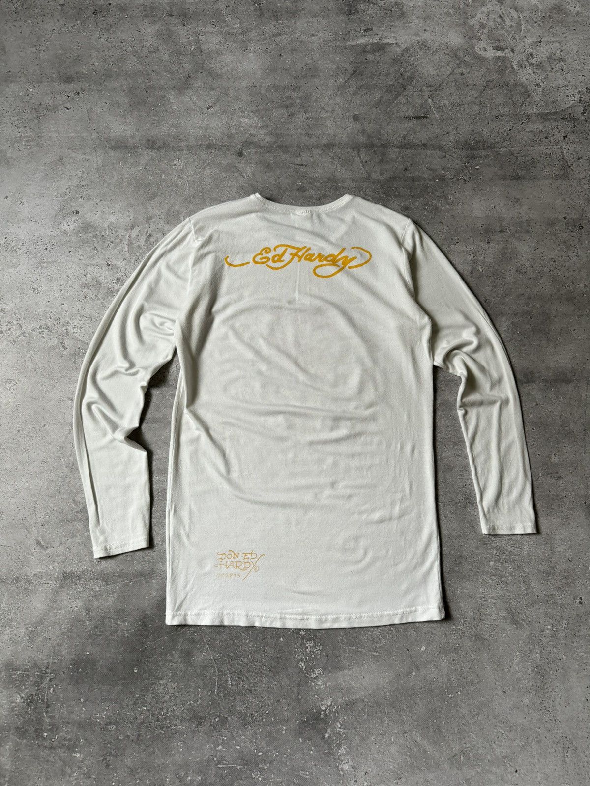 Christian Audigier × Ed Hardy × Vintage Vintage Y2K Ed Hardy Skinny Stretch Long Sleeve Tee Size US S / EU 44-46 / 1 - 7 Thumbnail
