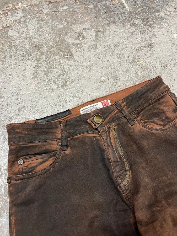 Vintage Plein Sud Waxed Burnt Copper Skinny Jeans Size 25" / US 0 / IT 36 - 3 Thumbnail