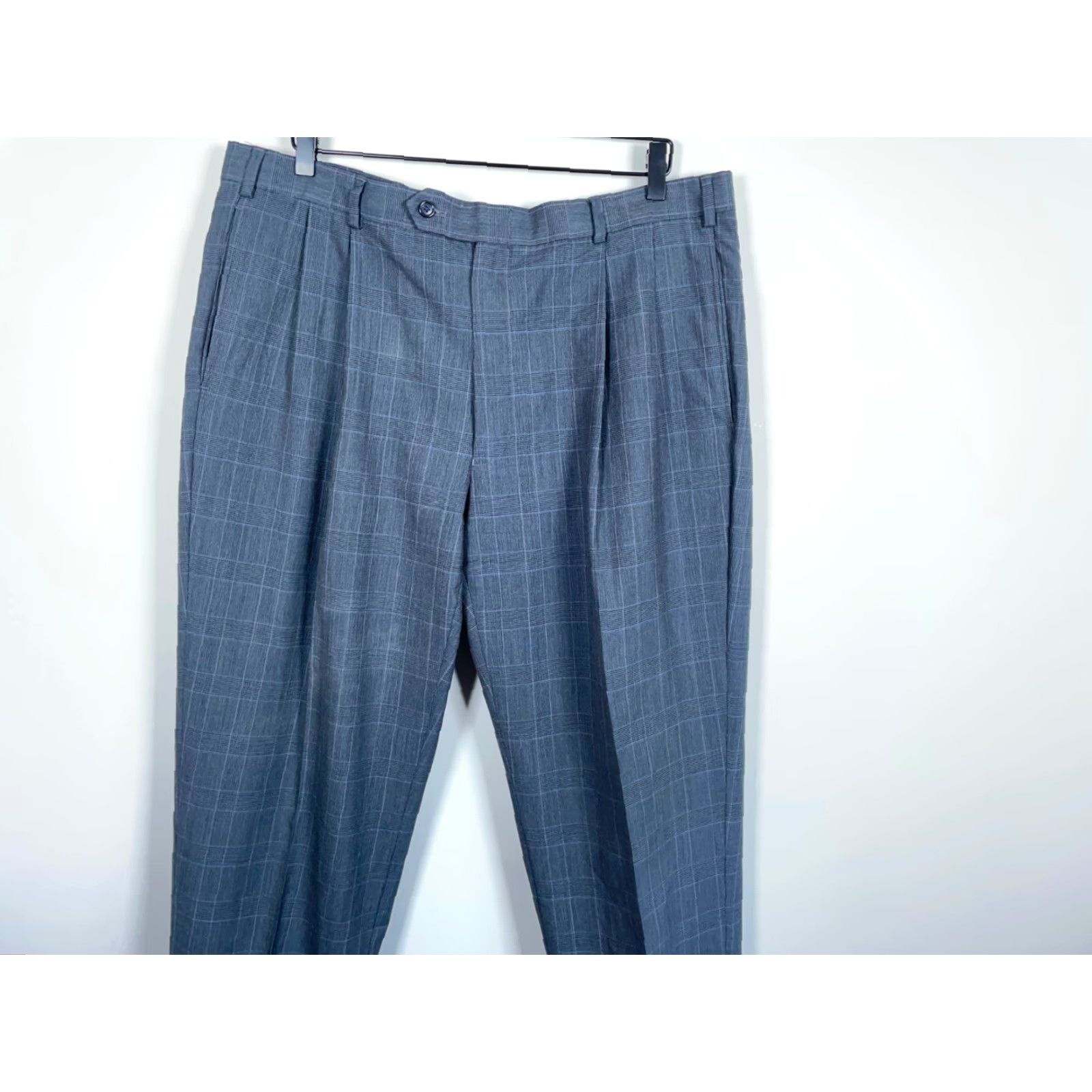 Doublet Unbranded Wool Dress Pants Blue Check Straight Leg 39 Regular Wool Double Pleat Trousers Mens Size US 40 / EU 56 - 4 Thumbnail