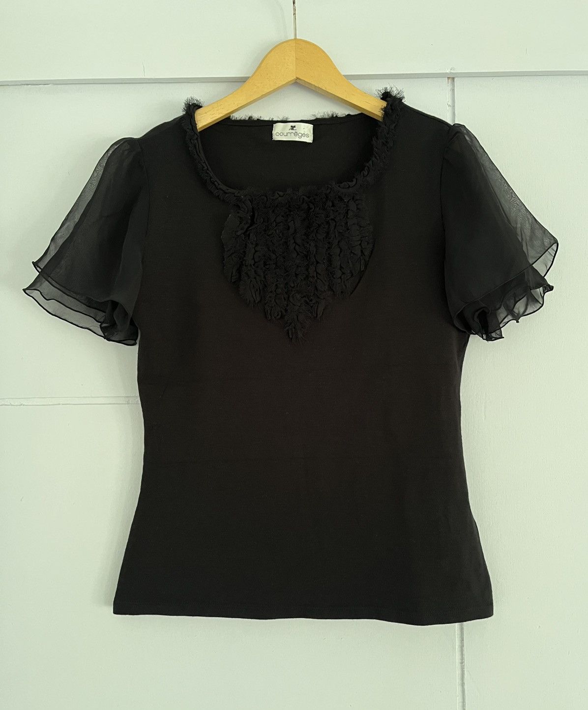 Courreges Vintage Courreges Gothic t-shirt Size S / US 4 / IT 40 - 1 Thumbnail