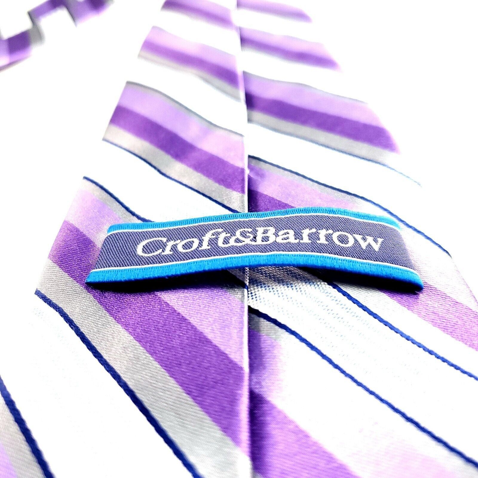 Croft & Barrow Croft Barrow Silk Tie Purple Striped Woven Size ONE SIZE - 4 Thumbnail