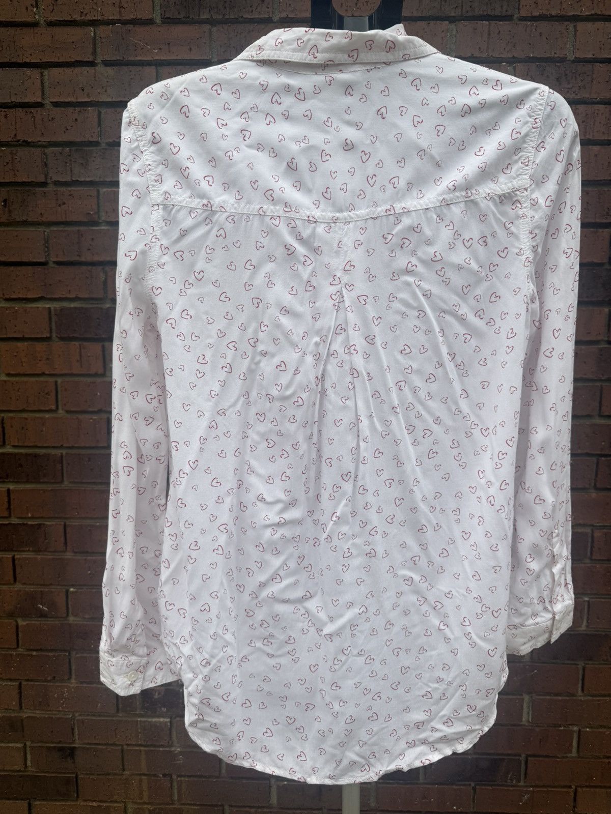 Other Beach Lunch Lounge Button Up Shirt Top White Red Heart Size M / US 6-8 / IT 42-44 - 5 Thumbnail