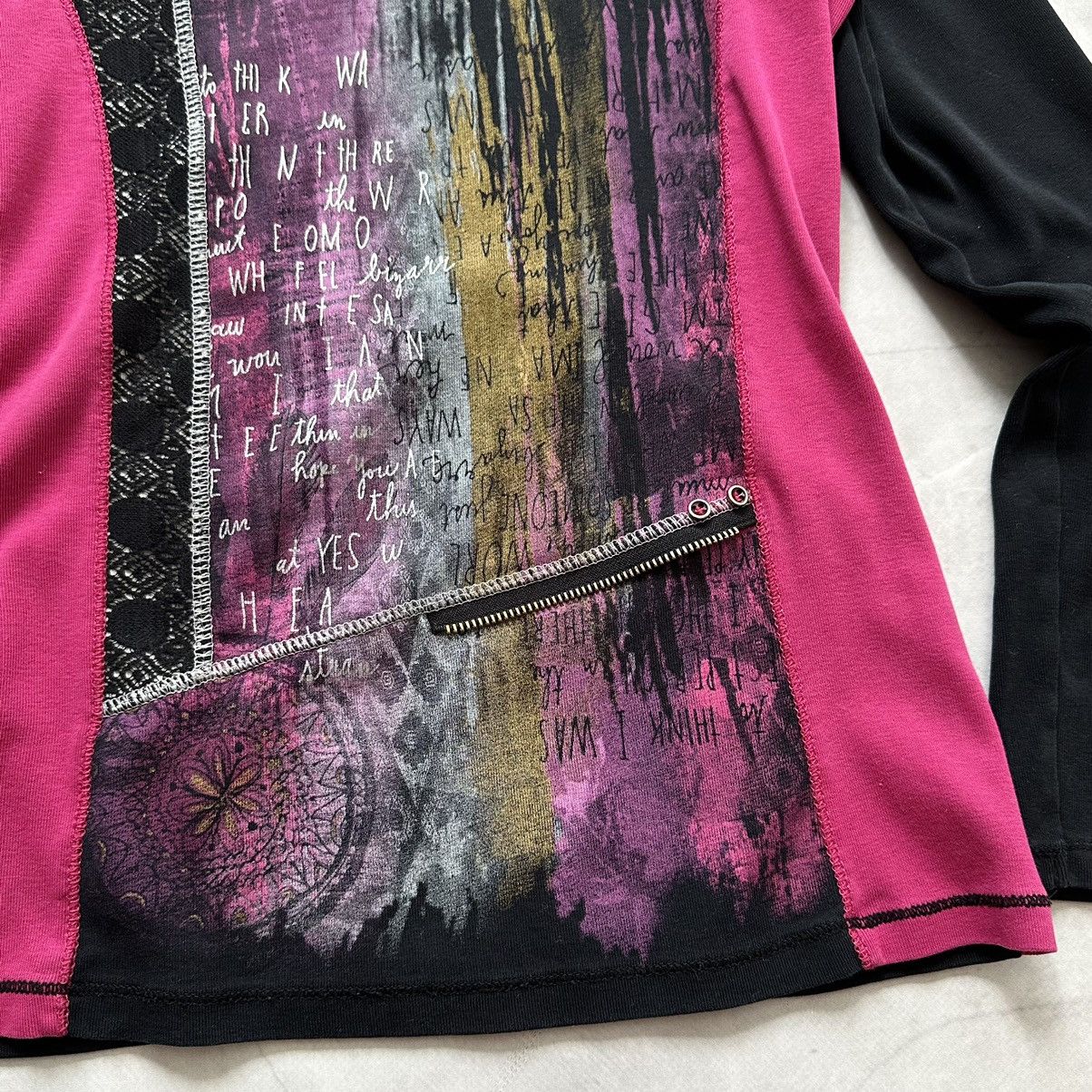 Hysteric Glamour × Undercover Y2K Painted Top Lace Long Sleeve Cop Copine Vibe Size S / US 4 / IT 40 - 3 Thumbnail