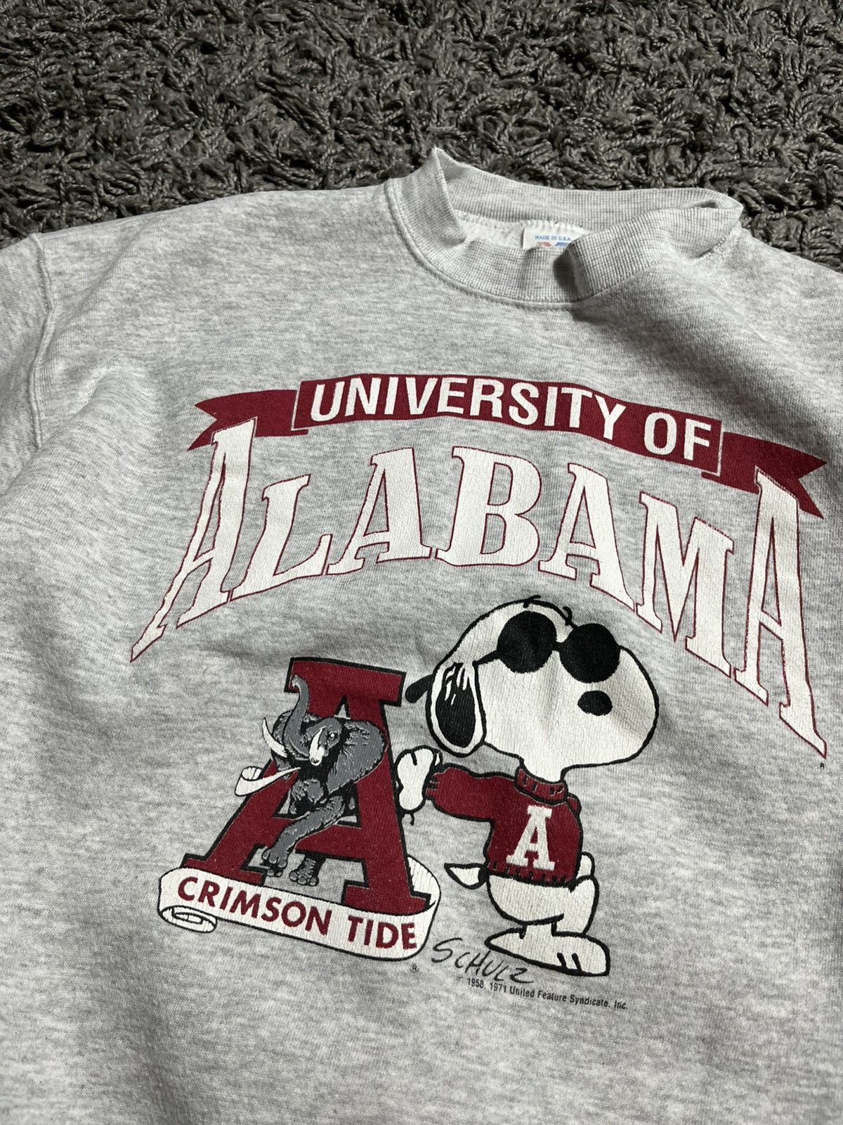 NFL VINTAGE ALABAMA SNOOPY 1971 COTTON SWEATSHIRT MADE IN USA Size US L / EU 52-54 / 3 - 2 Thumbnail