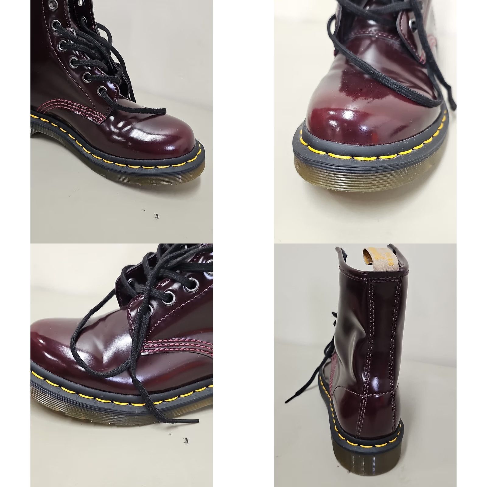 Dr. Martens Doc Martens Combat Boots 24226 Burgundy Maroon Cherry Red EU 37 Womens Vintage Leather Lace Up Rubber 90s Punk Biker Comfort Ankle Boot Shoes Size US 6 / IT 36 - 9 Thumbnail
