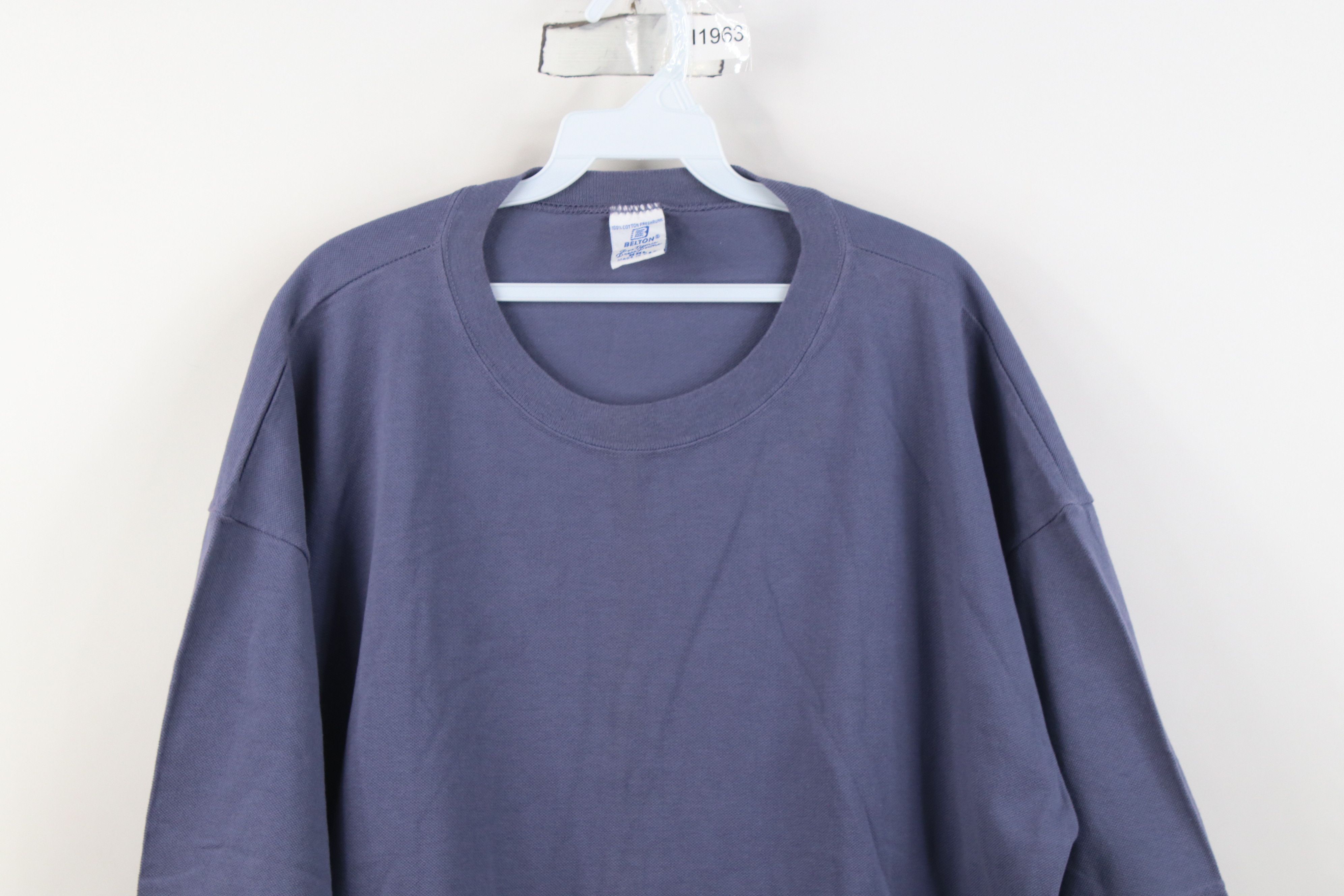 Vintage Vintage 90s Streetwear Baggy Pique Cotton T-Shirt Purple USA Size US XXL / EU 58 / 5 - 2 Thumbnail