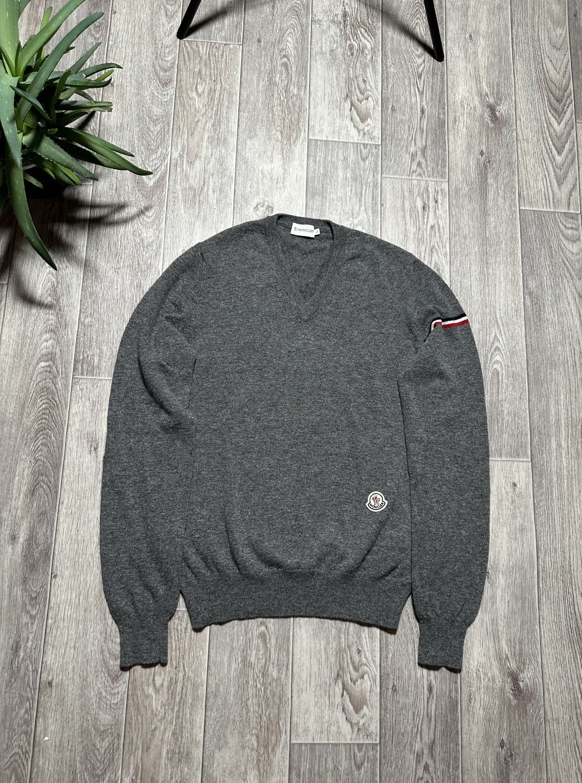 Moncler Maglione Tricot Scollo V-Neck Sweater Lana Wool