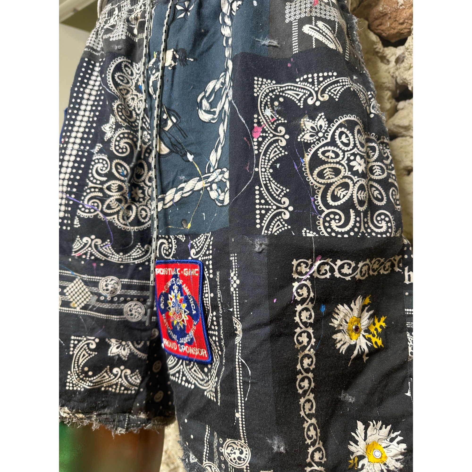 Handmade × Neighborhood DRO Lab Custom 1/1 ART x Neighborhood Bandana Paisley Bermu Size US 35 - 16 Thumbnail