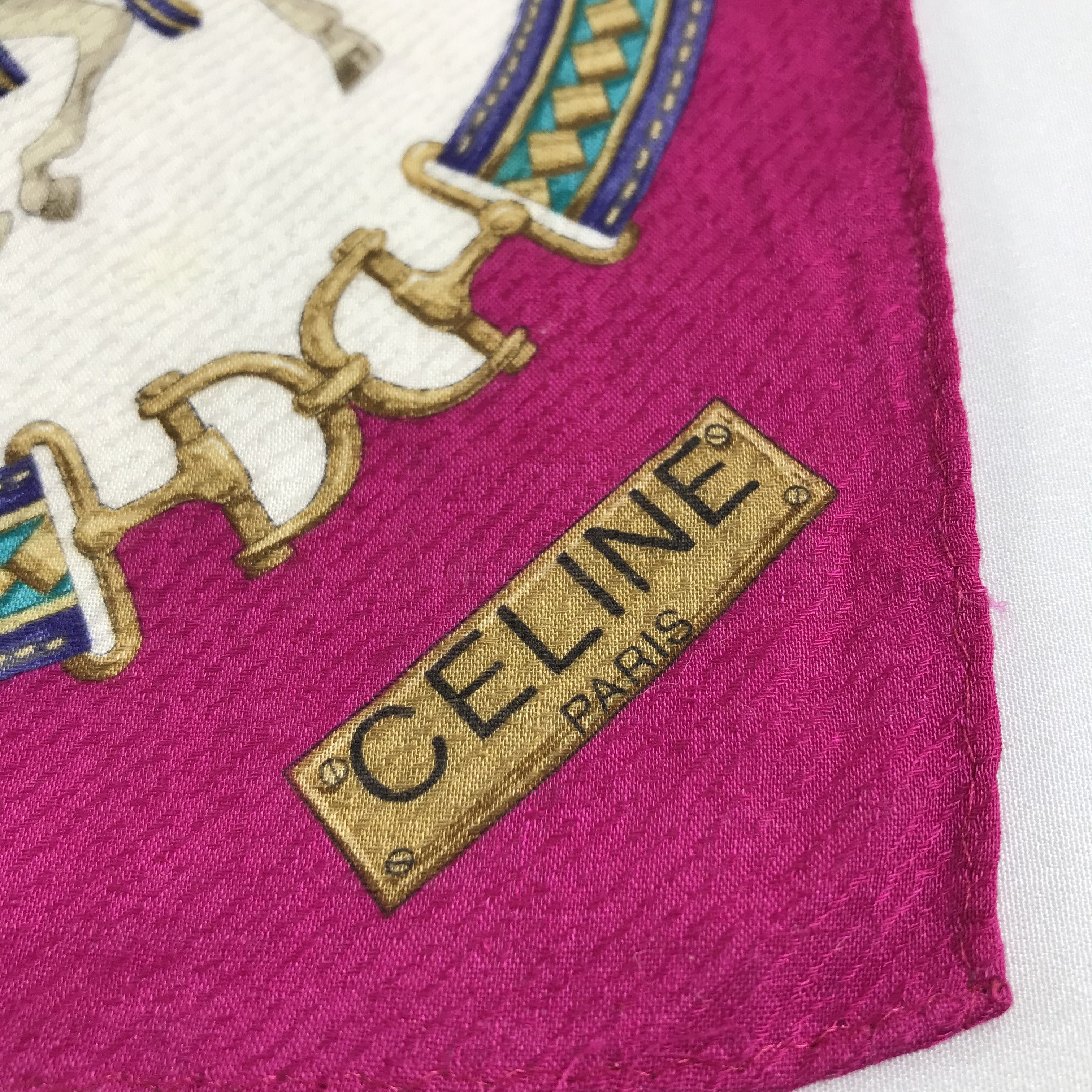 Celine Celine Luxury Saddles Handkerchief Neckerchief Bandana H746 Size ONE SIZE - 3 Thumbnail