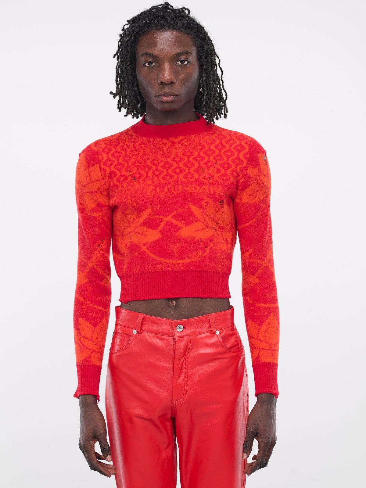 LUU DAN LU'U DAN Orange & Red Shrunk Sweater Size US S / EU 44-46 / 1 - 14 Thumbnail