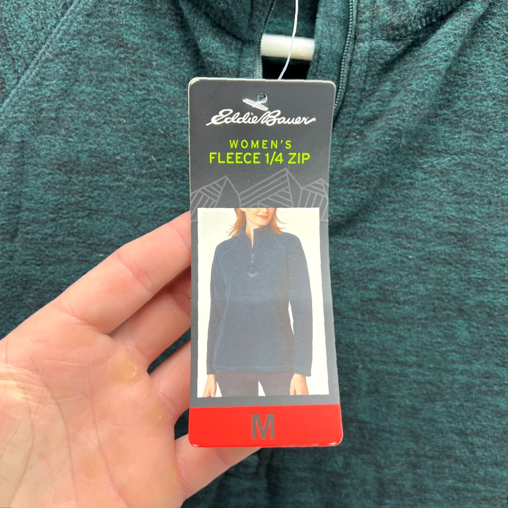 Eddie Bauer VINTAGE Eddie Bauer Sweater Women M Heather Blue Fleece 1/4 Zip Quilted Logo Pullover Size M / US 6-8 / IT 42-44 - 6 Thumbnail