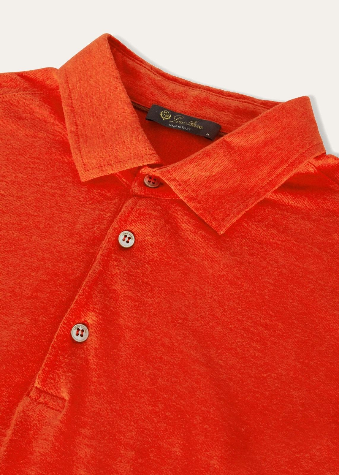 Loro Piana o1srvl11e1224 Linen Jersey Polo Shirt in Orange Size US M / EU 48-50 / 2 - 2 Thumbnail