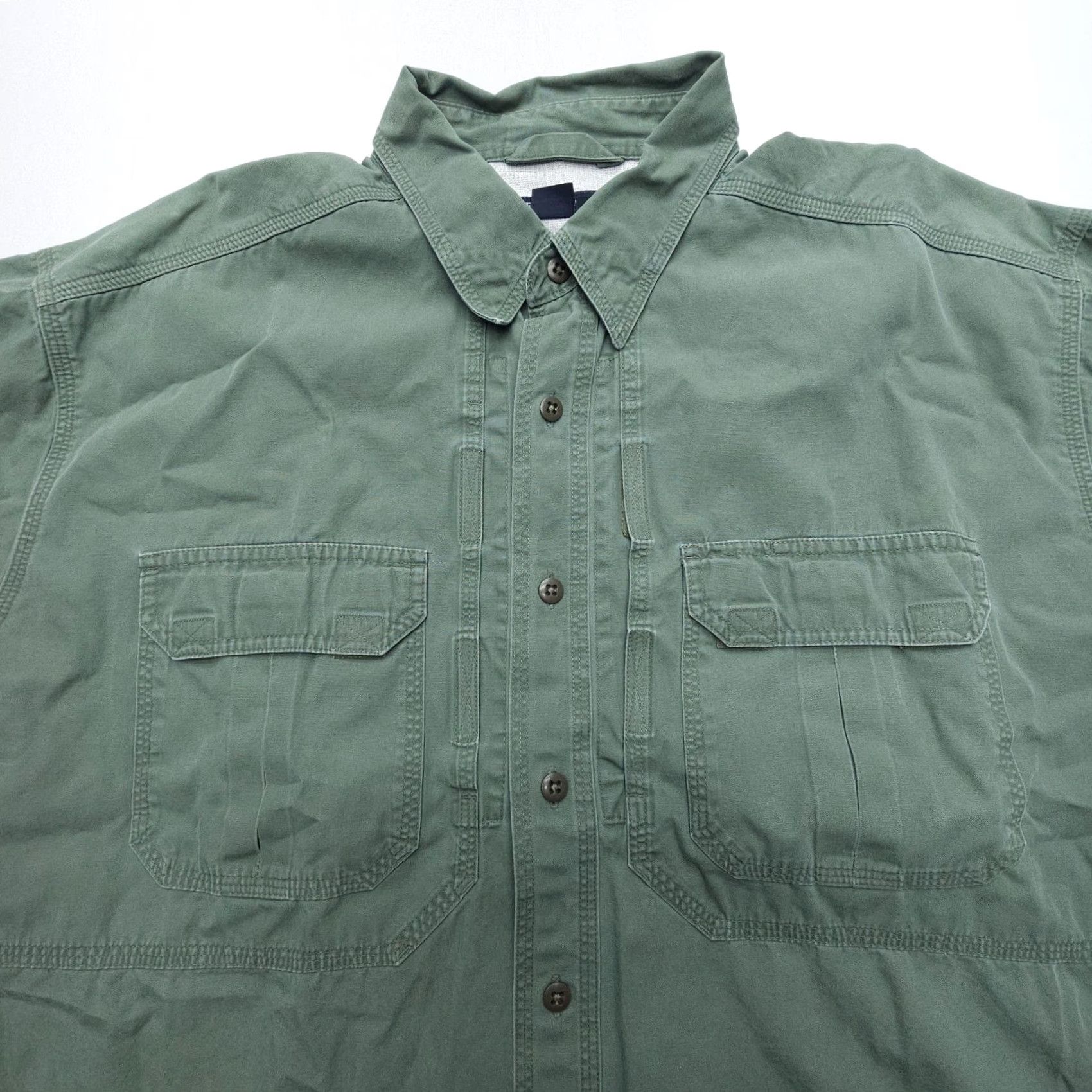 Vintage 5.11 Tactical Short Sleeve Shirt Mens XL Green Canvas Workwear Button-Up Size US XL / EU 56 / 4 - 4 Thumbnail