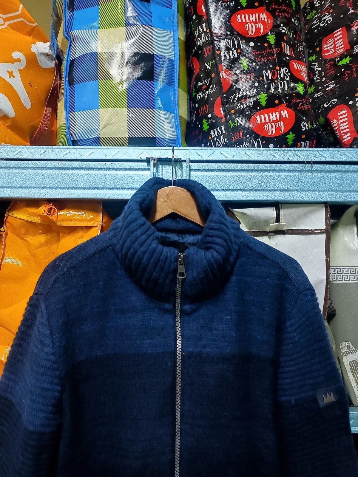 Jean-Michel Basquiat Jean-Michel Basquiat™ Quilted Knit Bomber Jacket – Navy Size US L / EU 52-54 / 3 - 2 Thumbnail