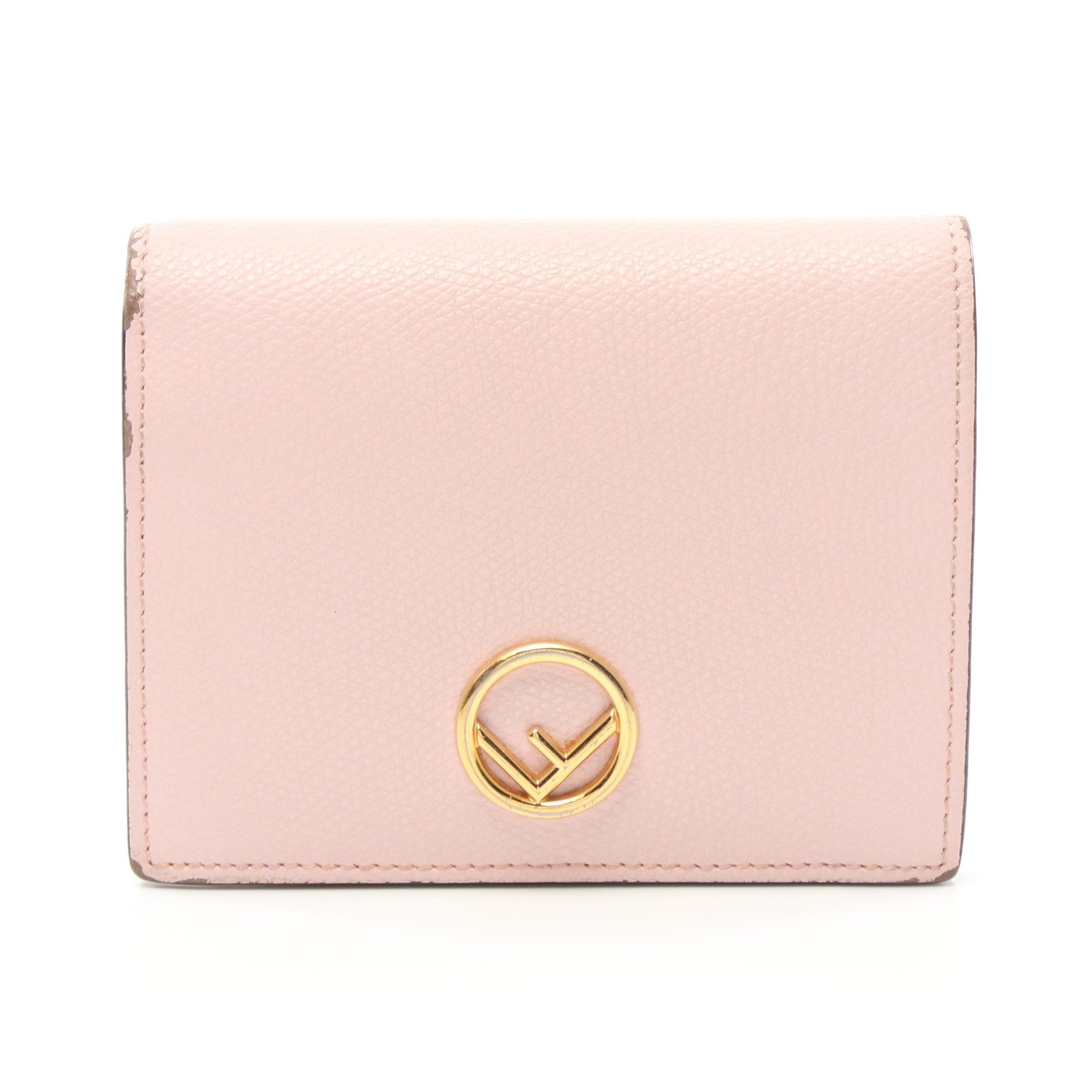 image of Fendi F Is F Is Bi-Fold Wallet Leather Light Pink, Women's