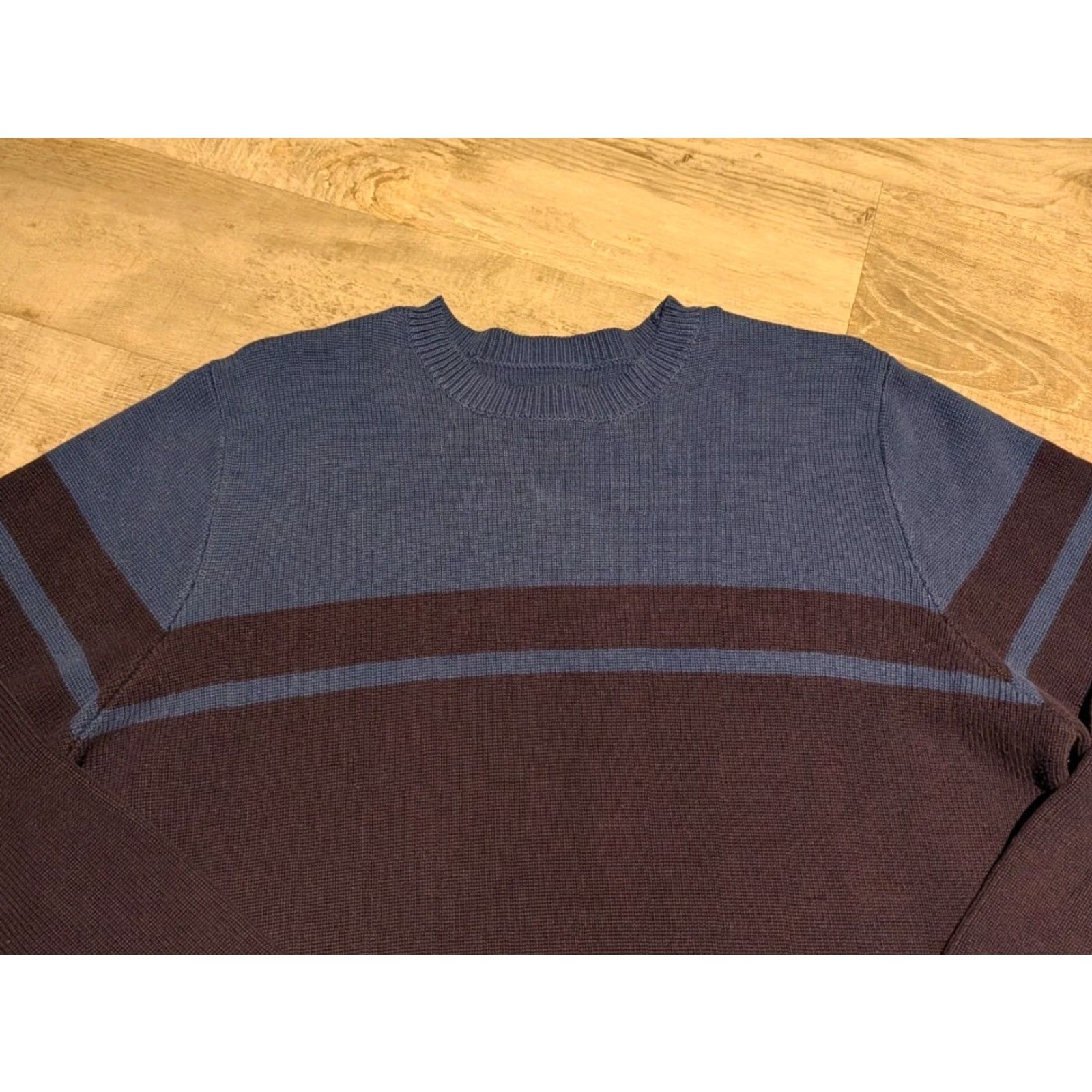 Abercrombie & Fitch VINTAGE Abercrombie & Fitch 90s Heavyweight Striped Sweater Men’s L Blue Pullover Grunge Size US L / EU 52-54 / 3 - 5 Thumbnail