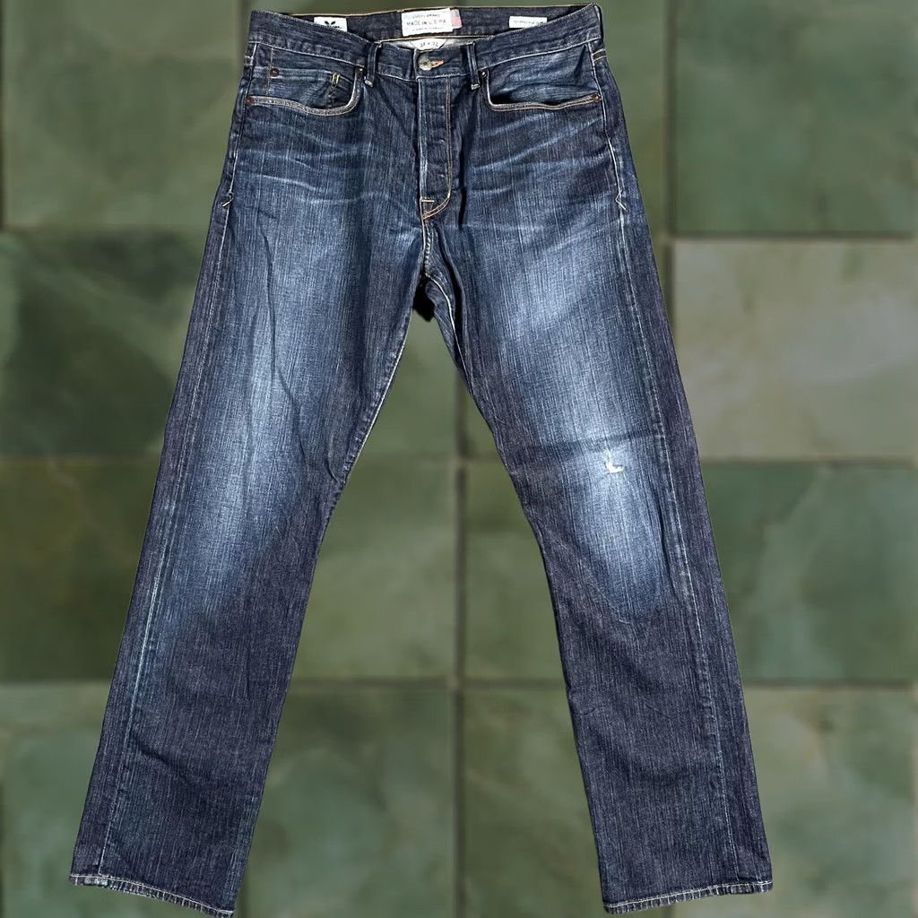 Lucky Brand Lucky Brand 121 Heritage Slim Straight Jeans Mens 33x31 Blue Selvage Made USA Size US 33 - 1 Thumbnail