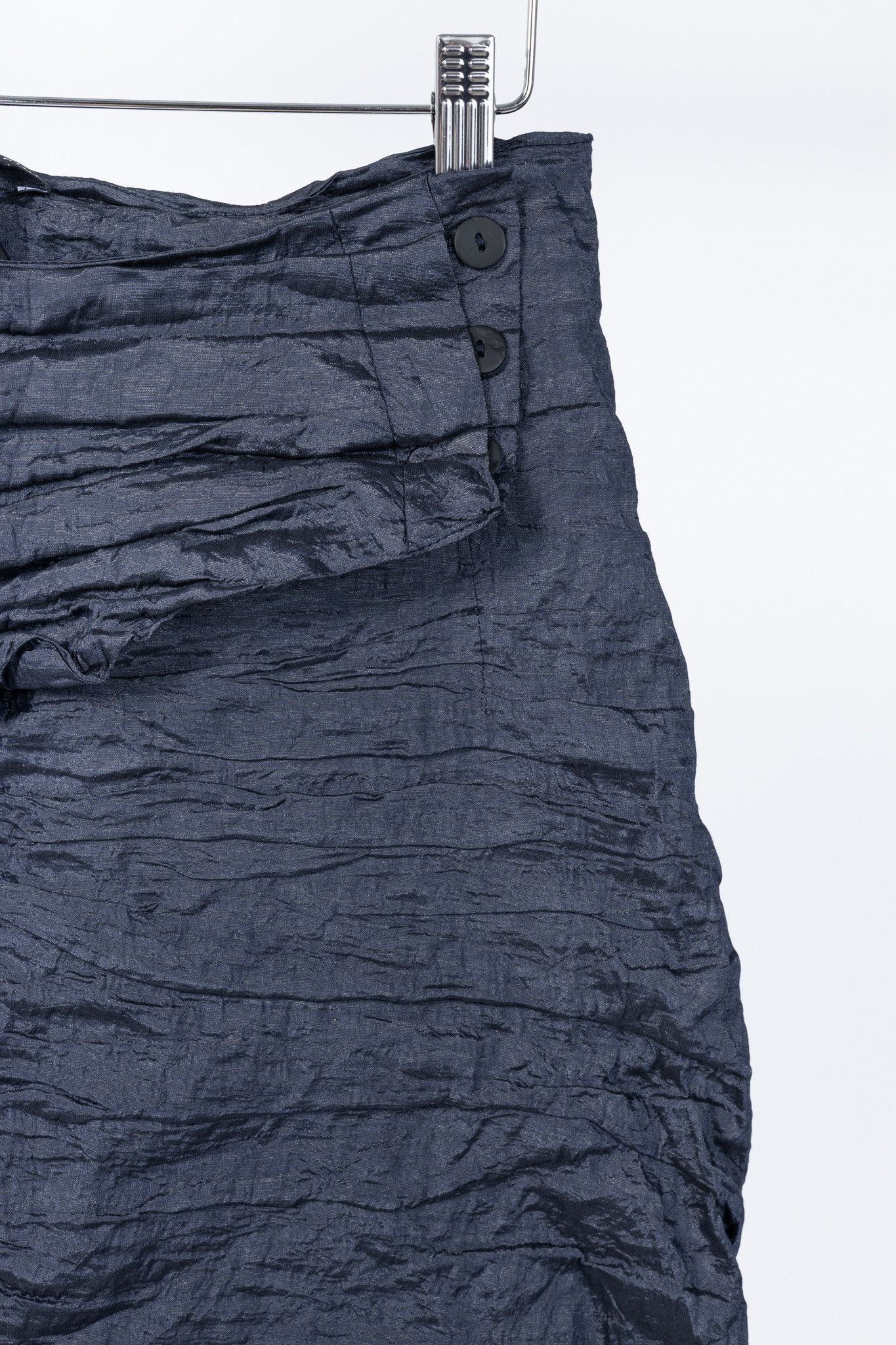 Sarah Pacini Sarah Pacini Navy Metallic Crinkled Bubble Skirt Size 27" / US 4 / IT 40 - 5 Thumbnail