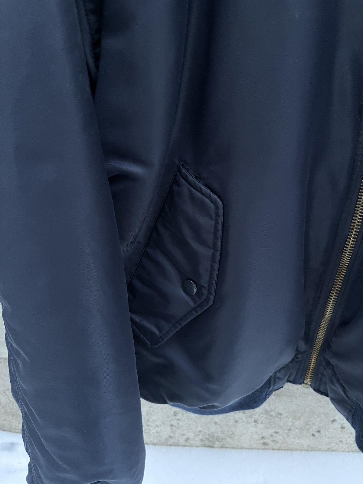 Alpha Industries 90s Korean Reversible Baggy Navy Bomber Winter Jacket Vtg Size US XL / EU 56 / 4 - 11 Thumbnail