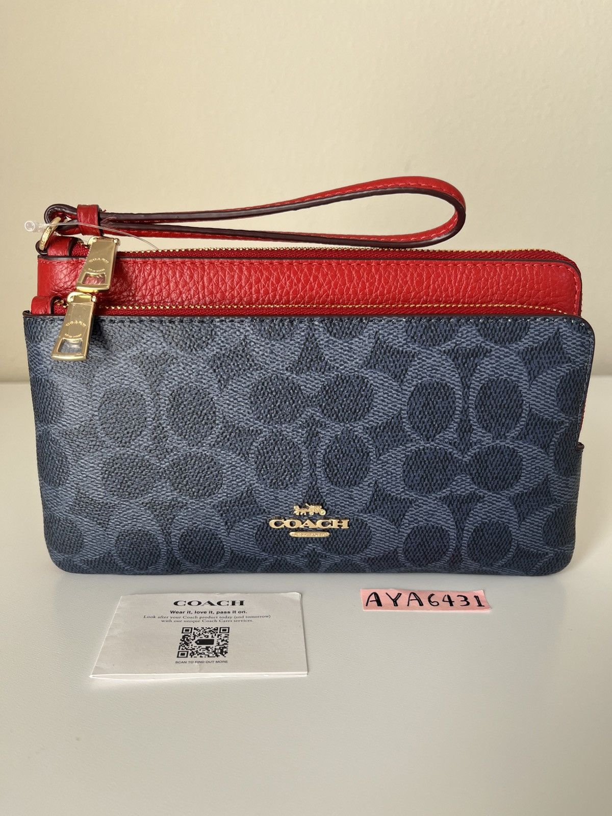 Coach Coach double zip wristlet in signature canvas Size ONE SIZE - 1 Thumbnail