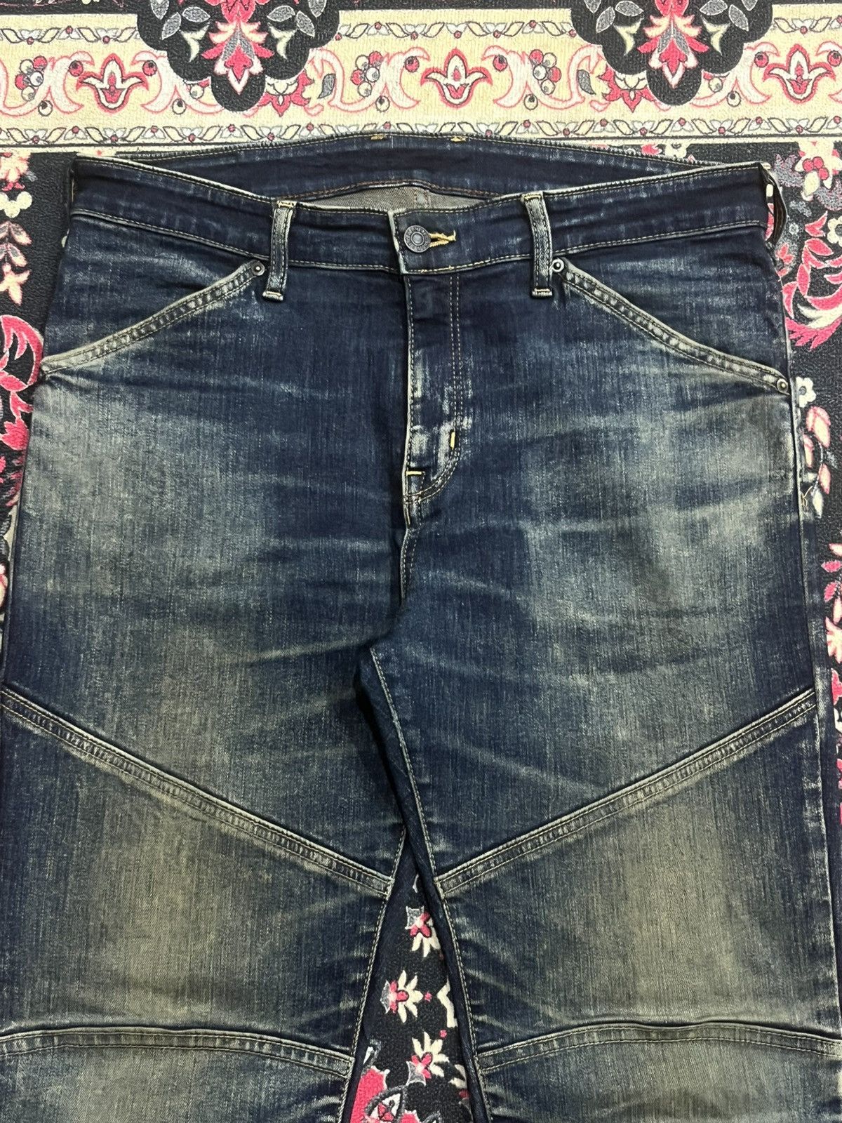 Balmain Vintage Japanese Brand Edwin Pure Dark Blue Wash Biker Jeans Size US 32 / EU 48 - 4 Thumbnail