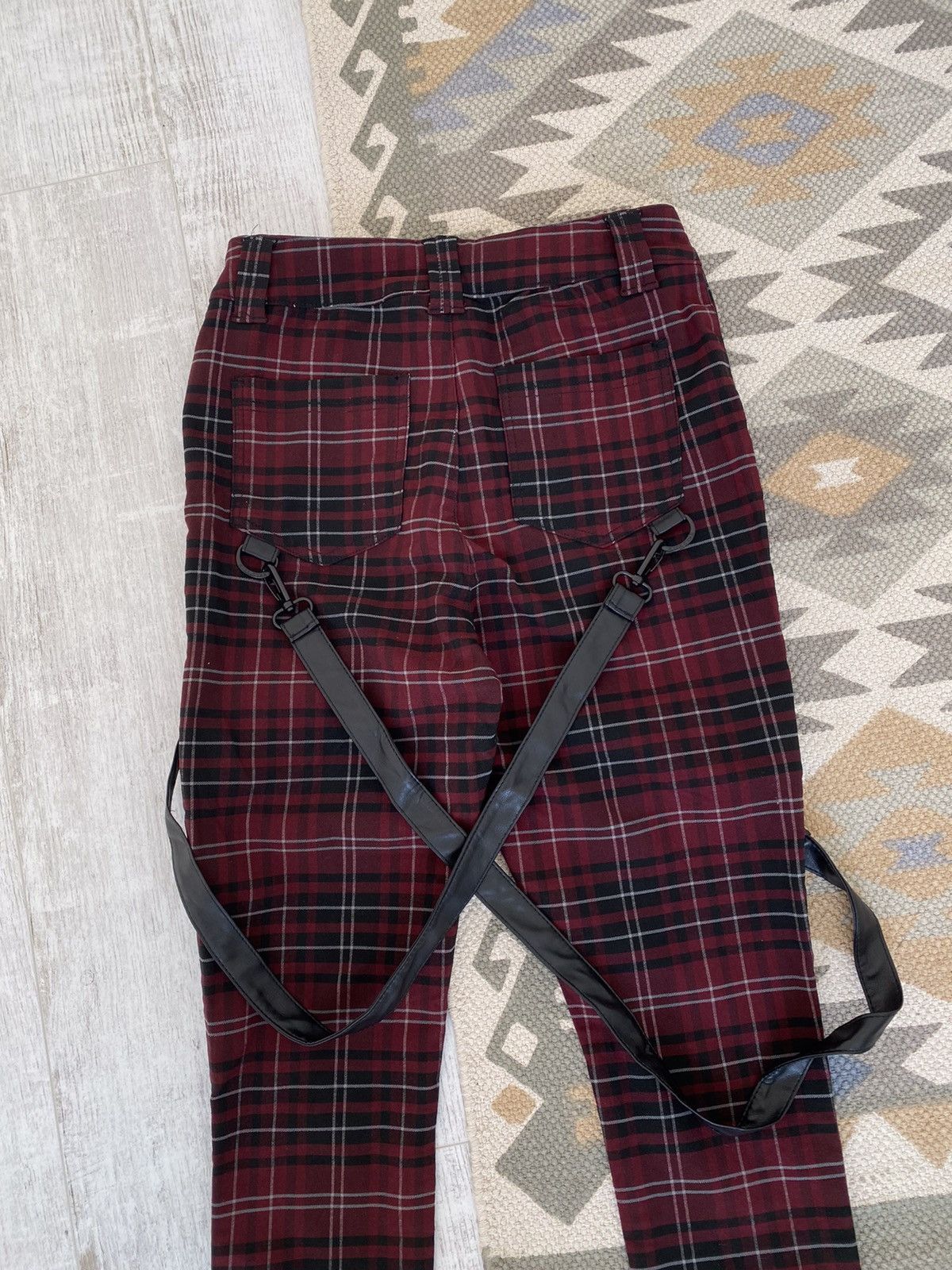 Killstar Killstar Womens Slim Emo Striped Check Pants Trousers Size 28" / US 6 / IT 42 - 7 Thumbnail