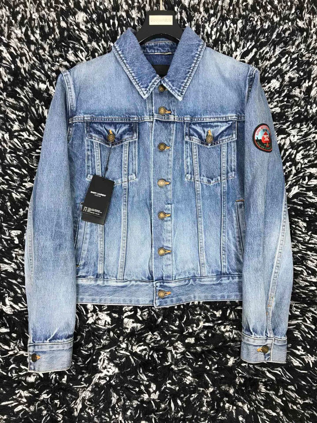 Saint Laurent Paris Saint Laurent Men's Japanese Badge Denim Jacket Size US S / EU 44-46 / 1 - 1 Thumbnail