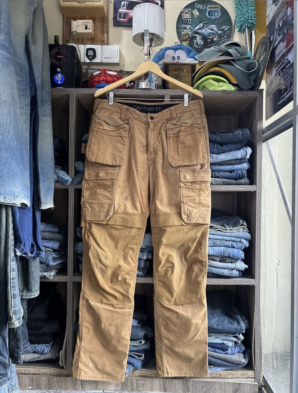 Carhartt 🔥Crazy Rare Carhartt Ripstop Multipockets Double Knee Size US 35 - 3 Thumbnail