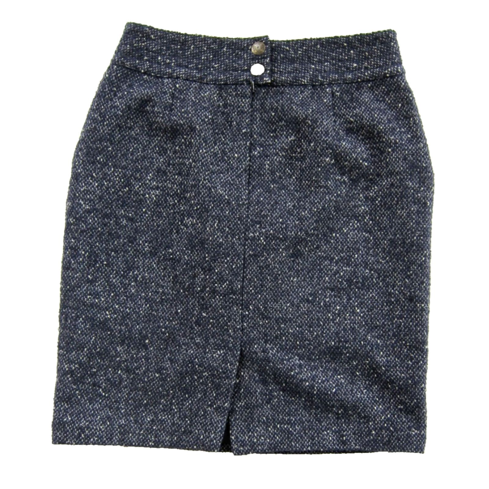 Vintage CAbi Wool Blue Tweed Pocket Straight Pencil Work Classic Skirt Women Size 8 Size 30" / US 8 / IT 44 - 2 Thumbnail