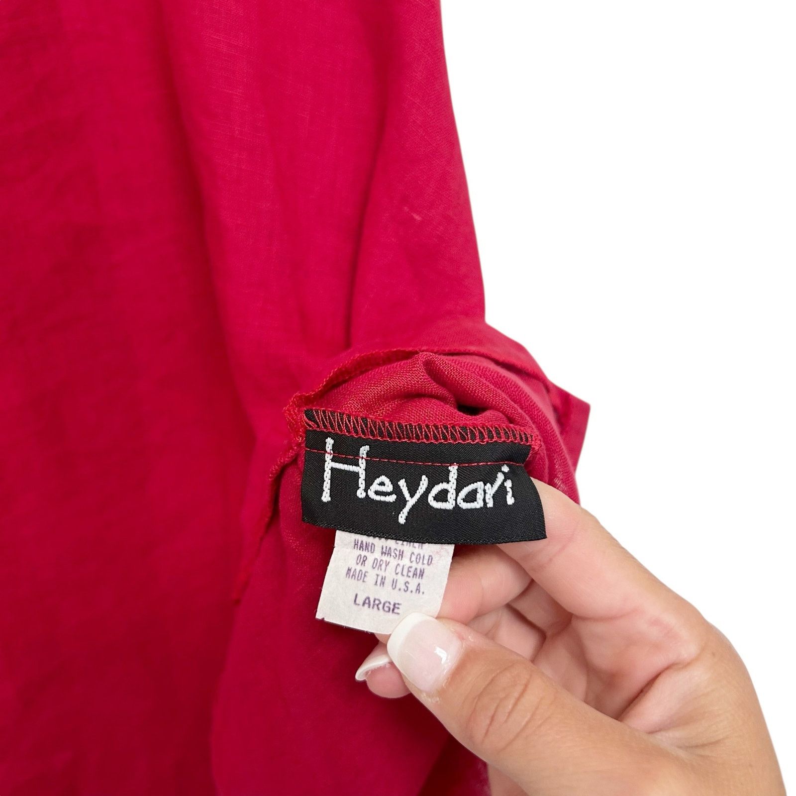 Other Heydari Red 100% Linen Lagenlook Top Sz L Size L / US 10 / IT 46 - 2 Thumbnail