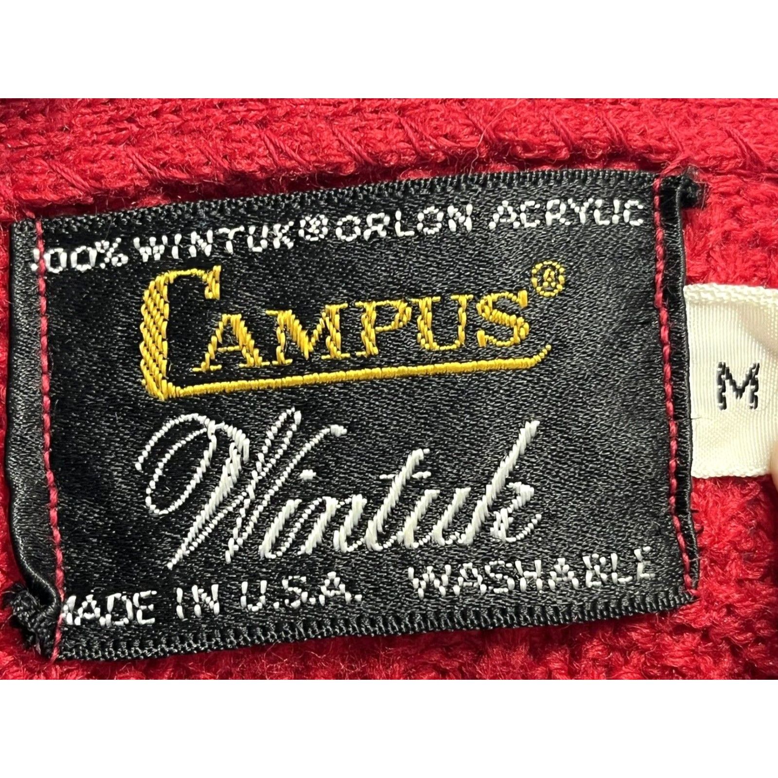 Vintage VINTAGE Campus Wintuk Cardigan Sweater Women M V-Neck Red VGUC Sz M Womens Cardigan 90s? Size M / US 6-8 / IT 42-44 - 4 Thumbnail