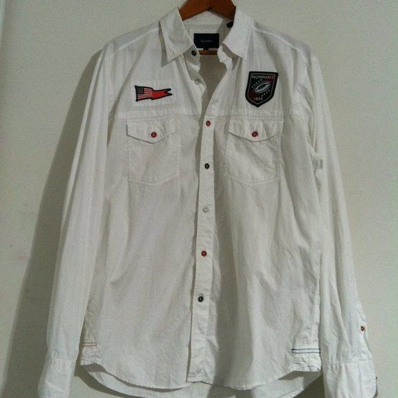 Faconnable FACONNABLE MENS WHITE COTTON CASUAL SHIRT SIZE: XL Size US XL / EU 56 / 4 - 6 Thumbnail