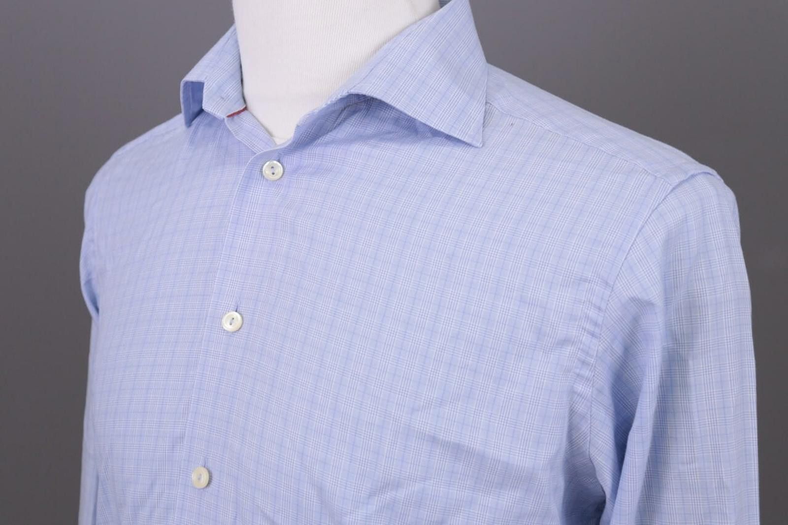 Eton Eton Blue Check Contemporary Fit Shirt Size 39 / 15 Size US M / EU 48-50 / 2 - 7 Thumbnail