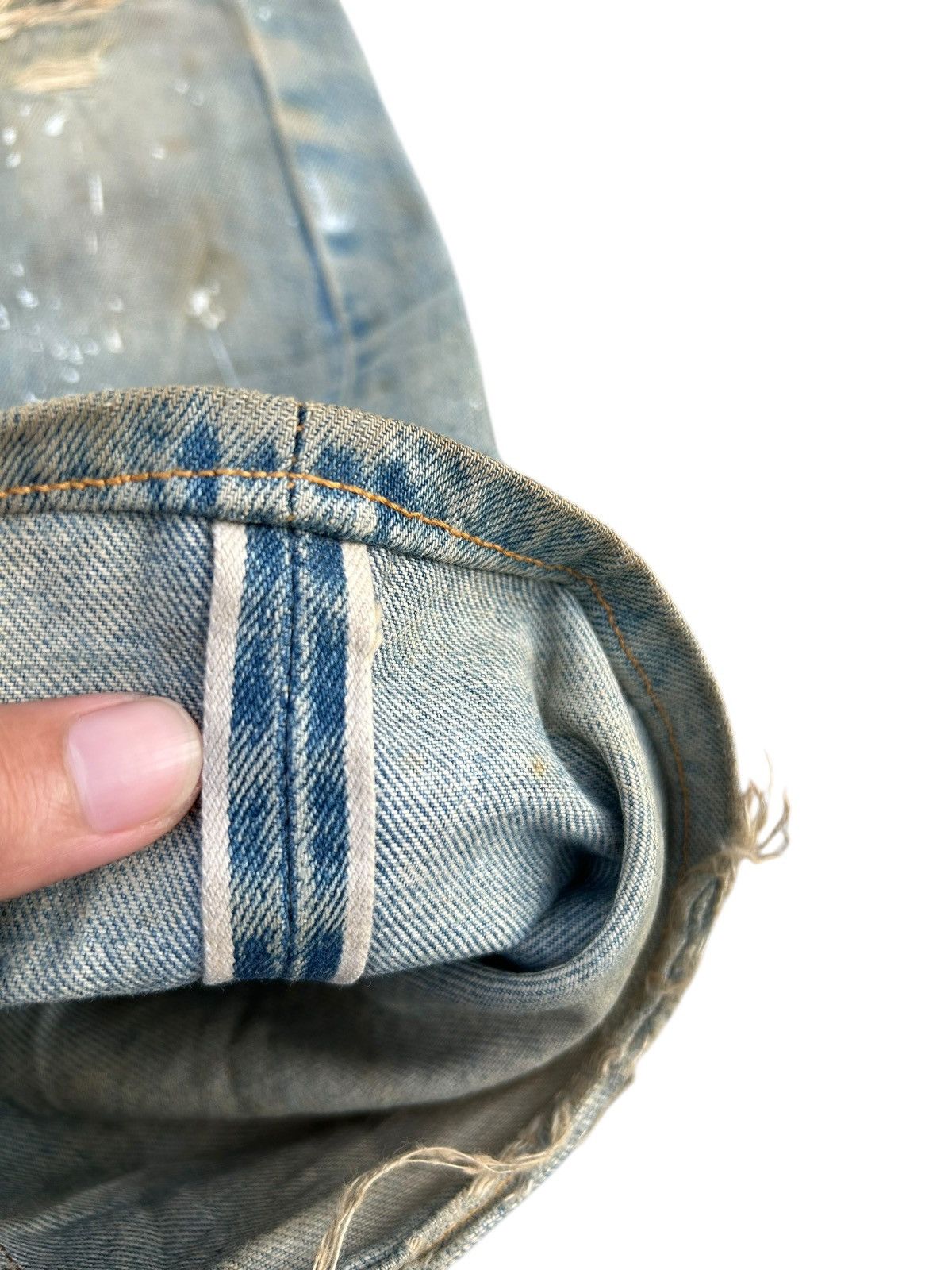 Levi's 80's THRASHED Levi's 6 Selvedge Reconstructed Repair Denim Size US 31 - 3 Thumbnail