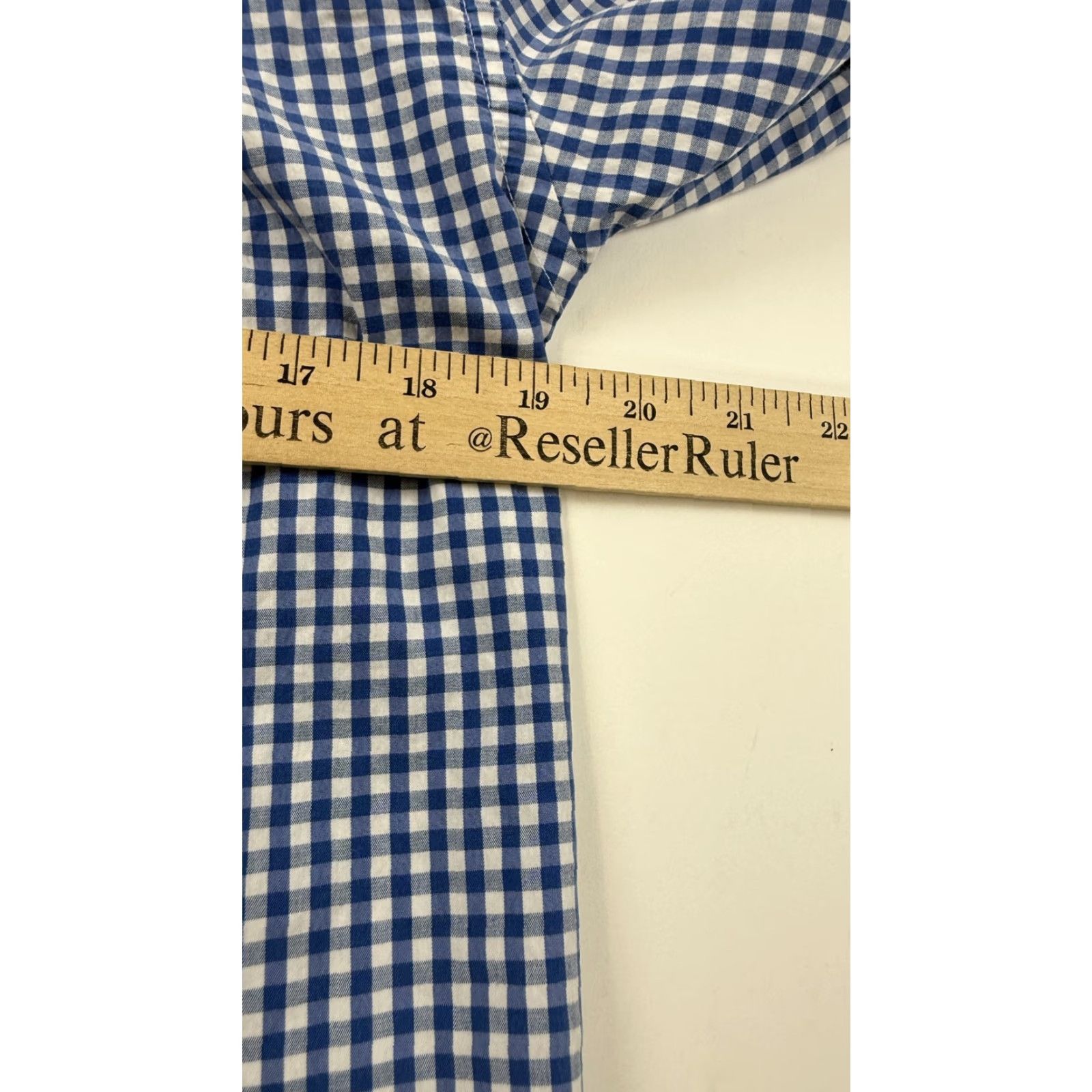 Vintage Mason James Shirt Mens Small Stretch Check Gingham Short Sleeve Button Up Blue Size US S / EU 44-46 / 1 - 7 Thumbnail