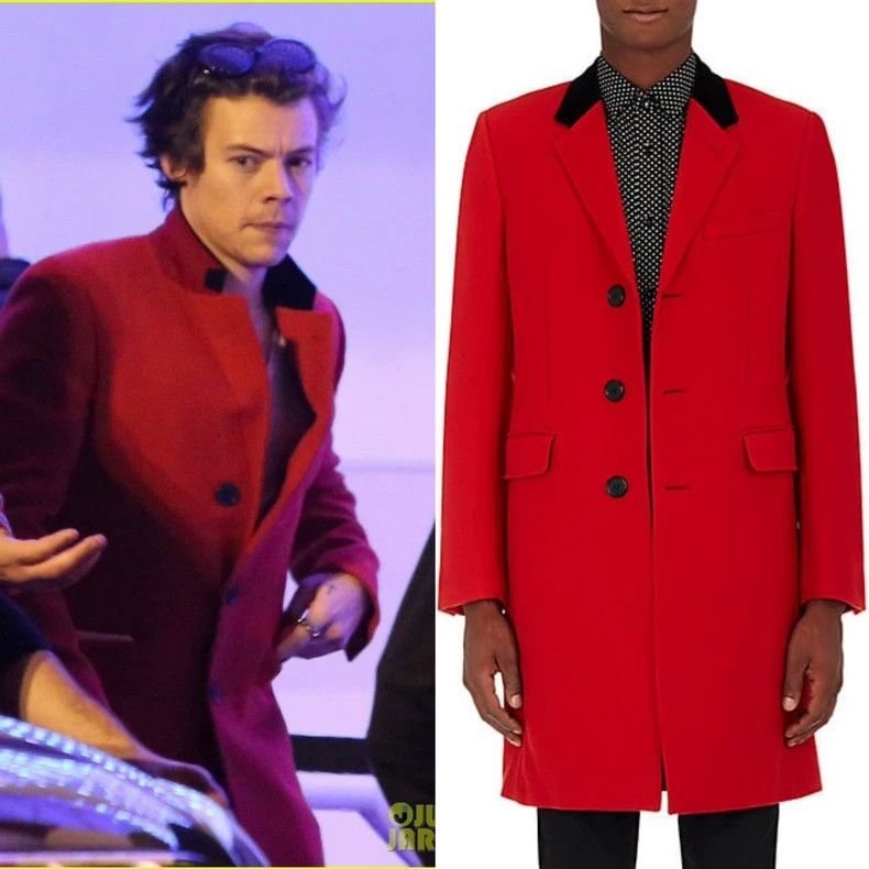 Saint Laurent Paris saint Laurent parisFall/Winter 16 Velvet Collar Red Wool C Size US M / EU 48-50 / 2 - 7 Thumbnail