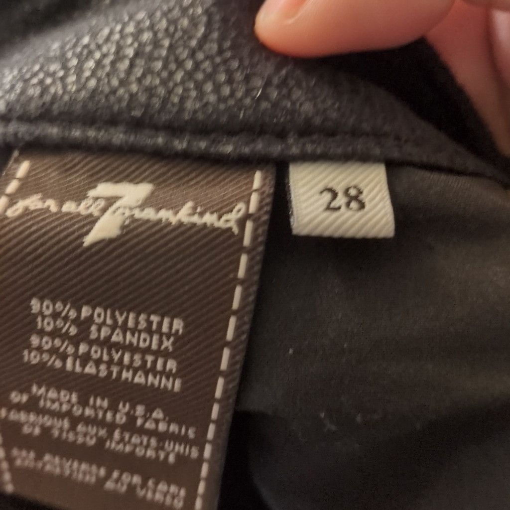 7 For All Mankind 7 for all mankind faux leather black pants size 28 Size 28" / US 6 / IT 42 - 3 Thumbnail