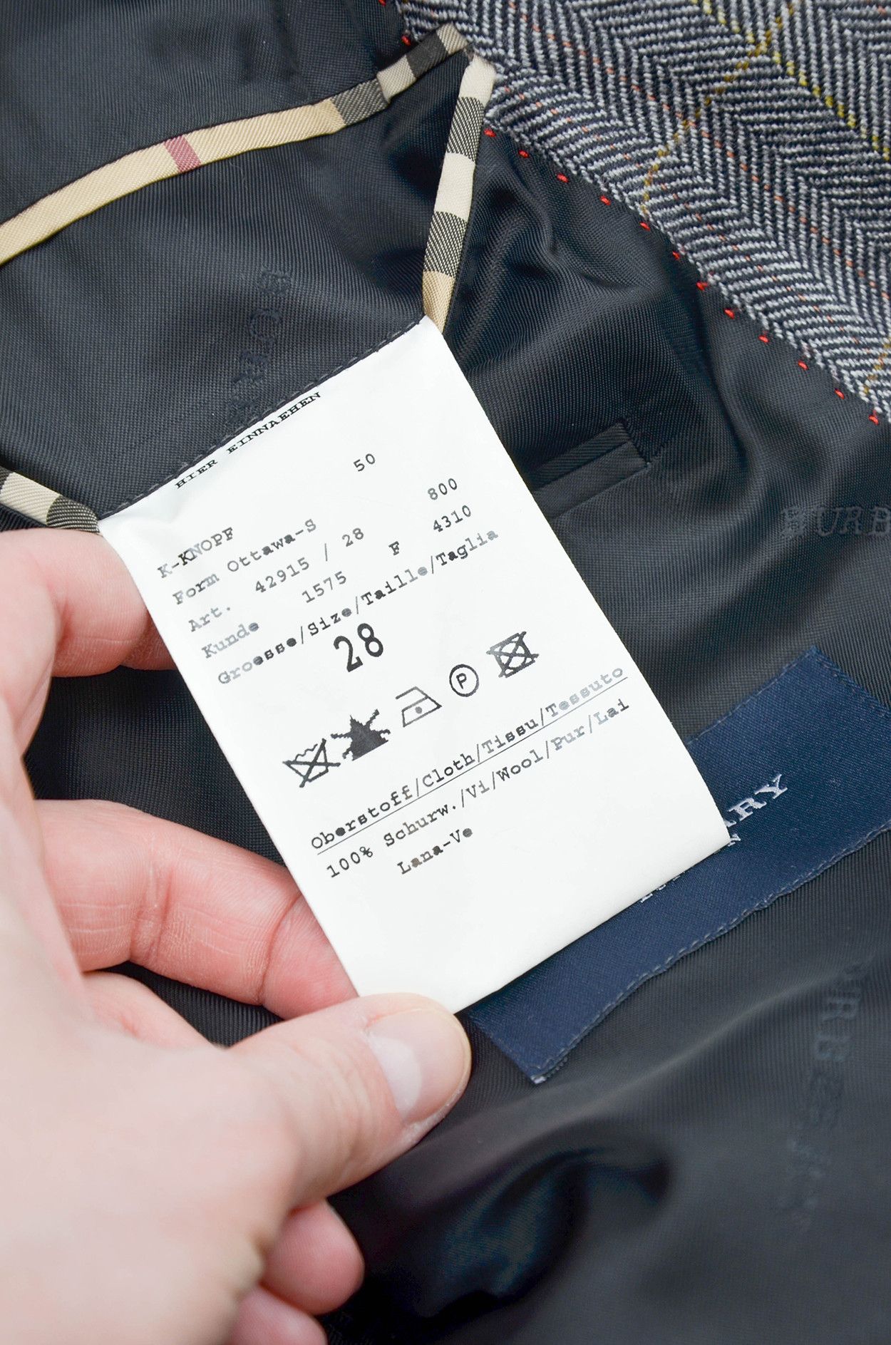 Burberry Burberry London Wool Herringbone Blazer Grey - Size 54 Size 44R - 10 Thumbnail