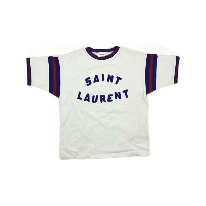 Saint Laurent Paris Saint Laurent White Graphic Short Sleeve T-Shirt -2507 Size L / US 10 / IT 46 - 8 Thumbnail