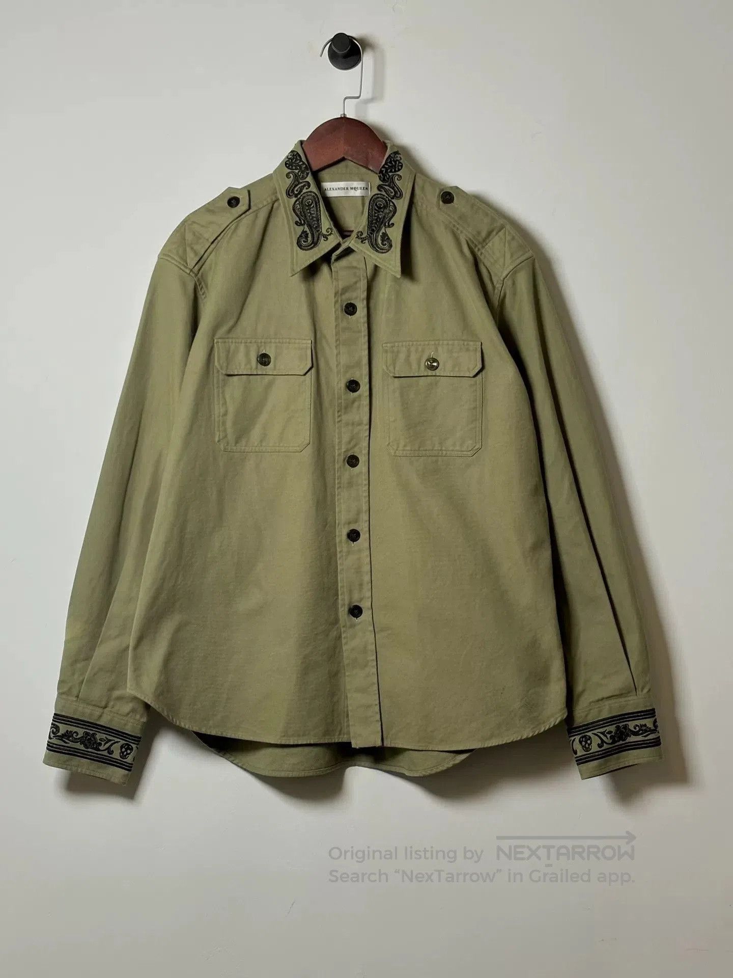 Alexander McQueen alexander mcqueen embroidered cotton shirt jacket. Size US L / EU 52-54 / 3 - 3 Thumbnail