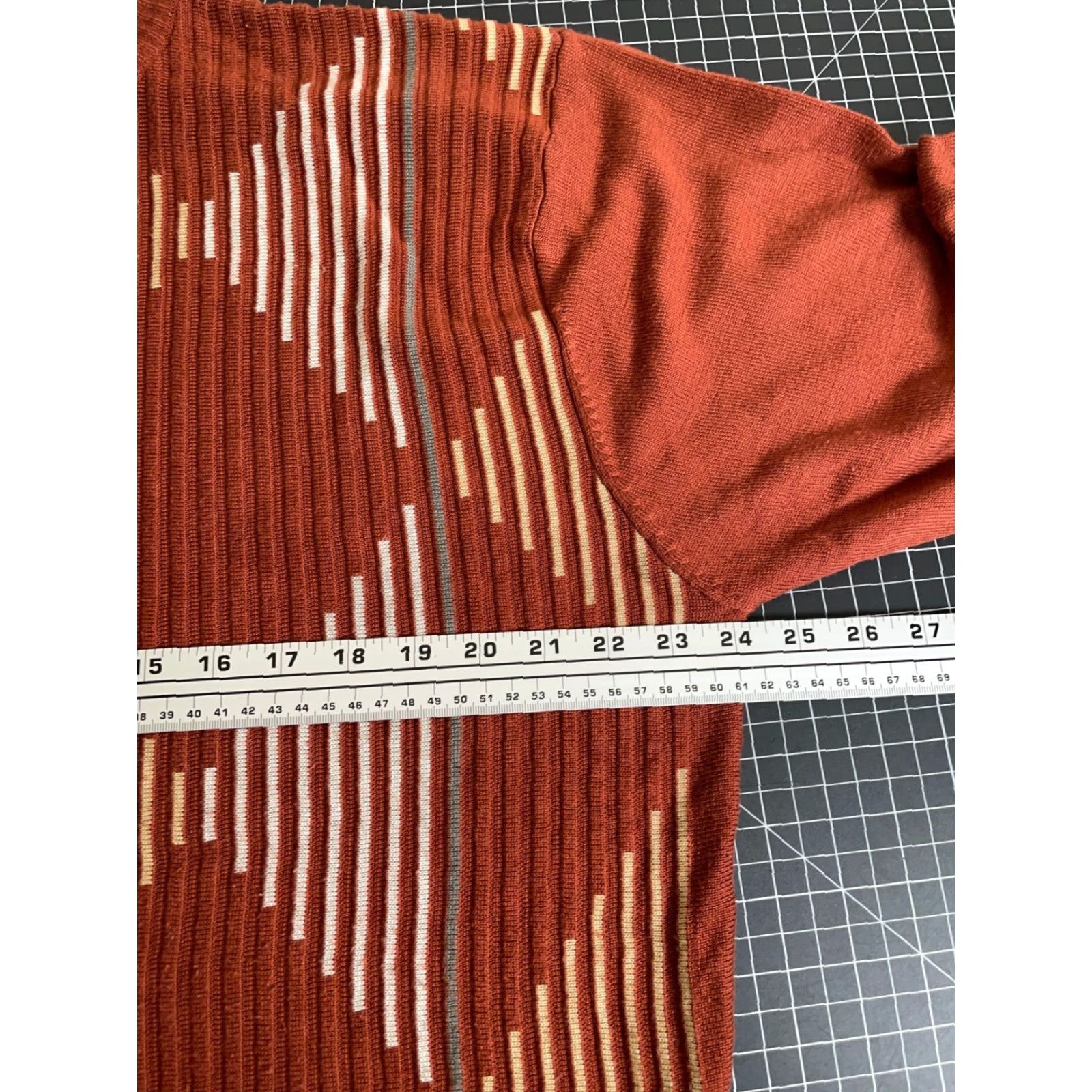 Vintage VINTAGE Syllables System Argyle Sweater Adult XL Burnt Orange Lightweight Knit 90s Mens Size US XL / EU 56 / 4 - 5 Thumbnail