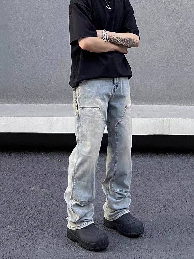 Japanese Brand × Jean Retro street wash straight wide leg jeans Size US 32 / EU 48 - 2 Thumbnail