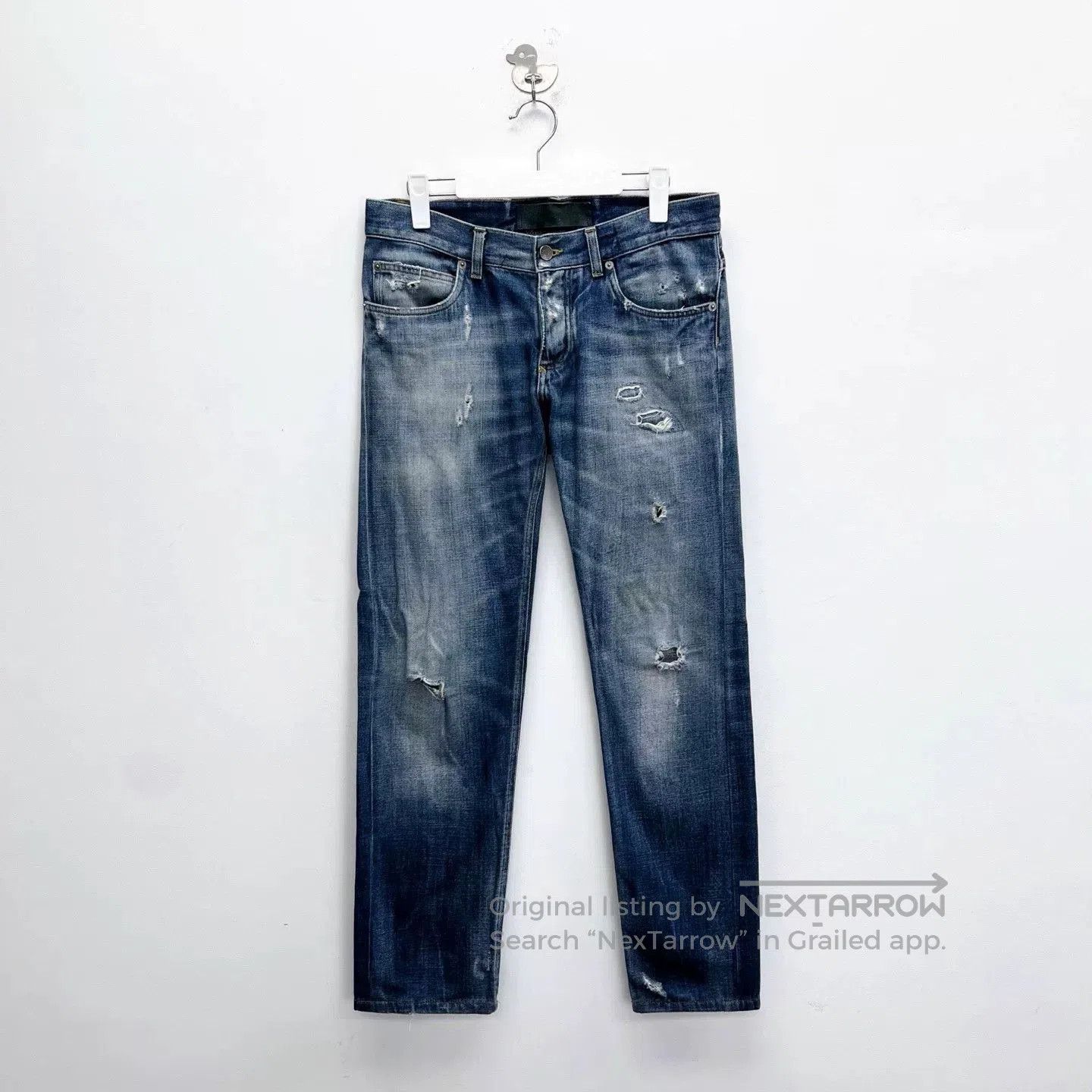 Dolce & Gabbana Dolce&Gabbana Natural Washed Distressed Logo Denim Pants. Size US 32 / EU 48 - 1 Thumbnail