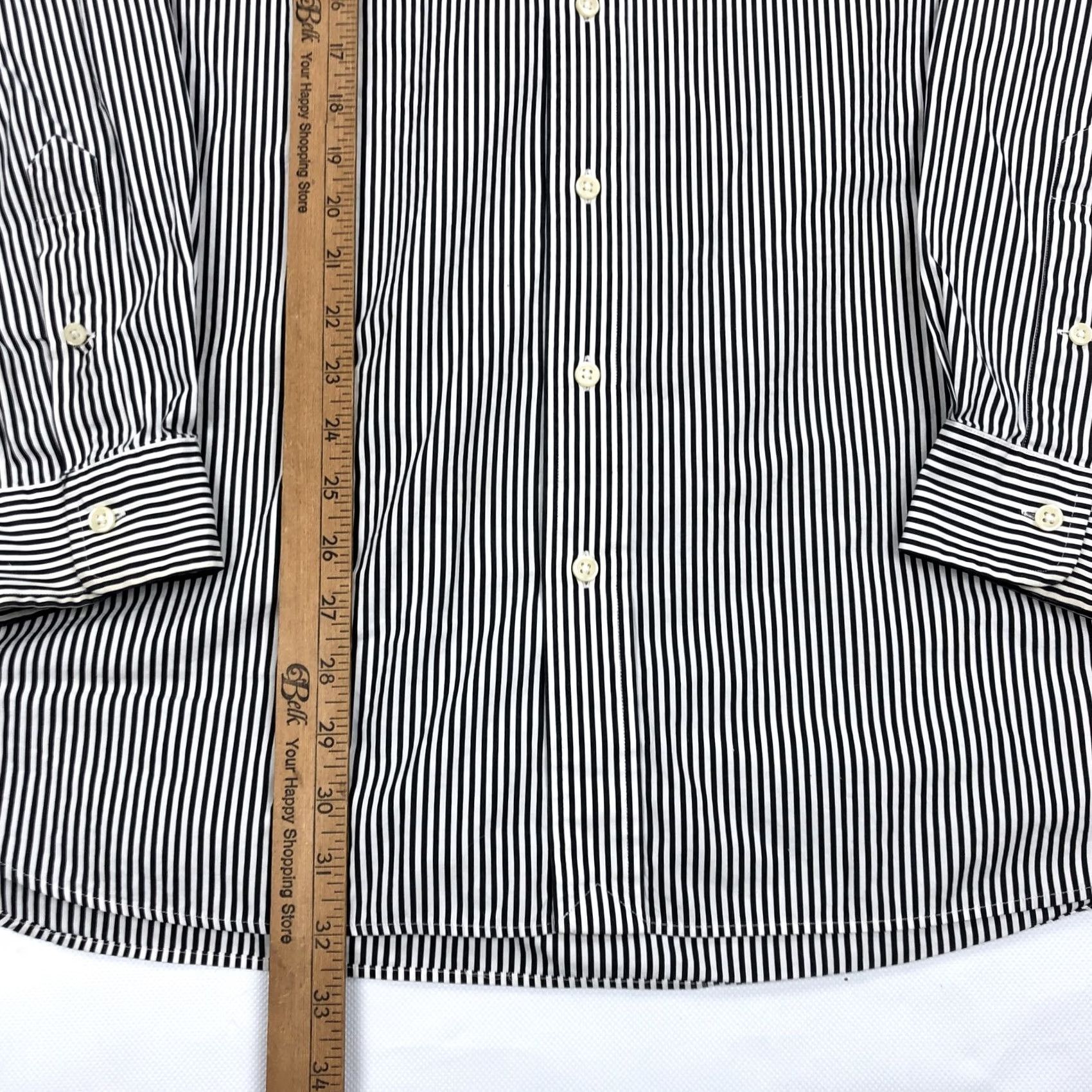 Ralph Lauren Ralph Lauren Shirt Button-Down 2XB Big & Tall Black White Stripe Long Sleeve Embroidered Logo, 100 Cotton, Classic Fit, Casual Business Travel Men Size US XXL / EU 58 / 5 - 6 Thumbnail