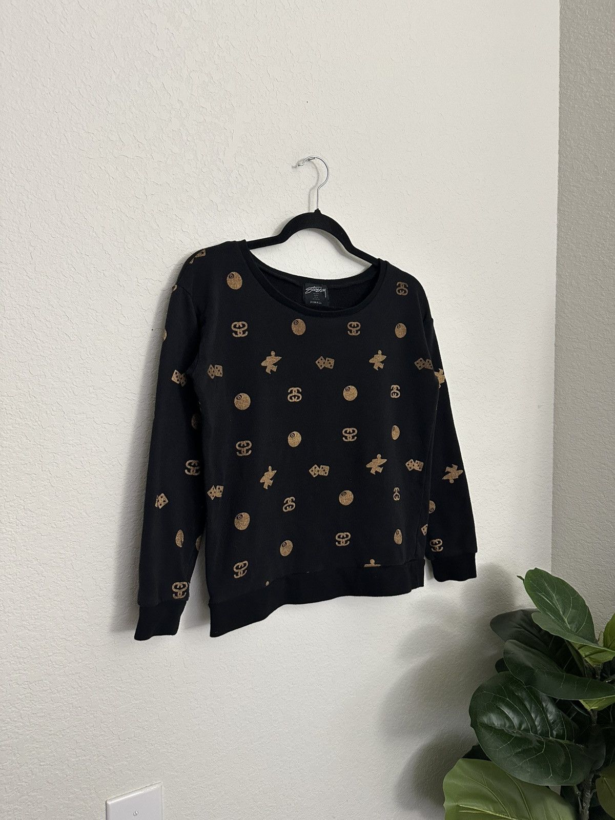 Stussy × Vintage Vintage 90s Stussy Streetwear AOP Sweatshirt Women’s XS Size XS / US 0-2 / IT 36-38 - 1 Thumbnail