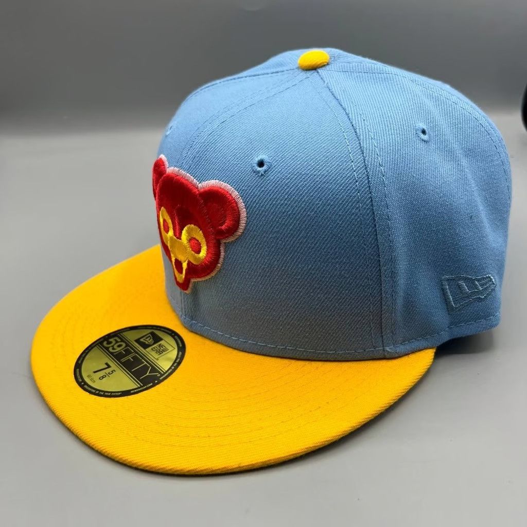 New Era Chicago Cubs Hat Men 7 5/8 Blue 59Fifty New Era Fitted Cap Size ONE SIZE - 3 Thumbnail