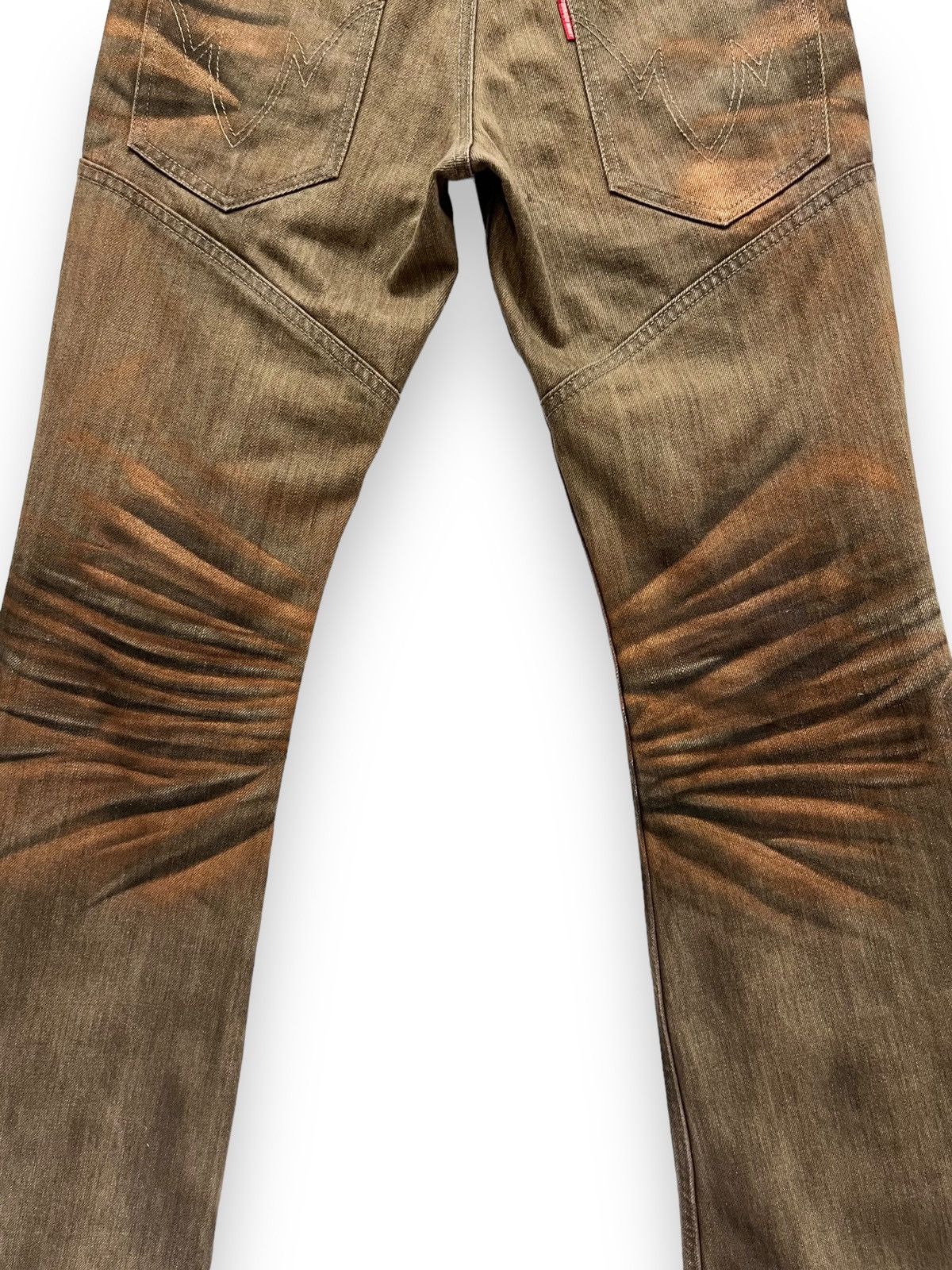 Tornado Mart 🔥TORNADO MART Smoke Brown Gold Dust Whisker Laced Leg Flare Size US 28 / EU 44 - 10 Thumbnail